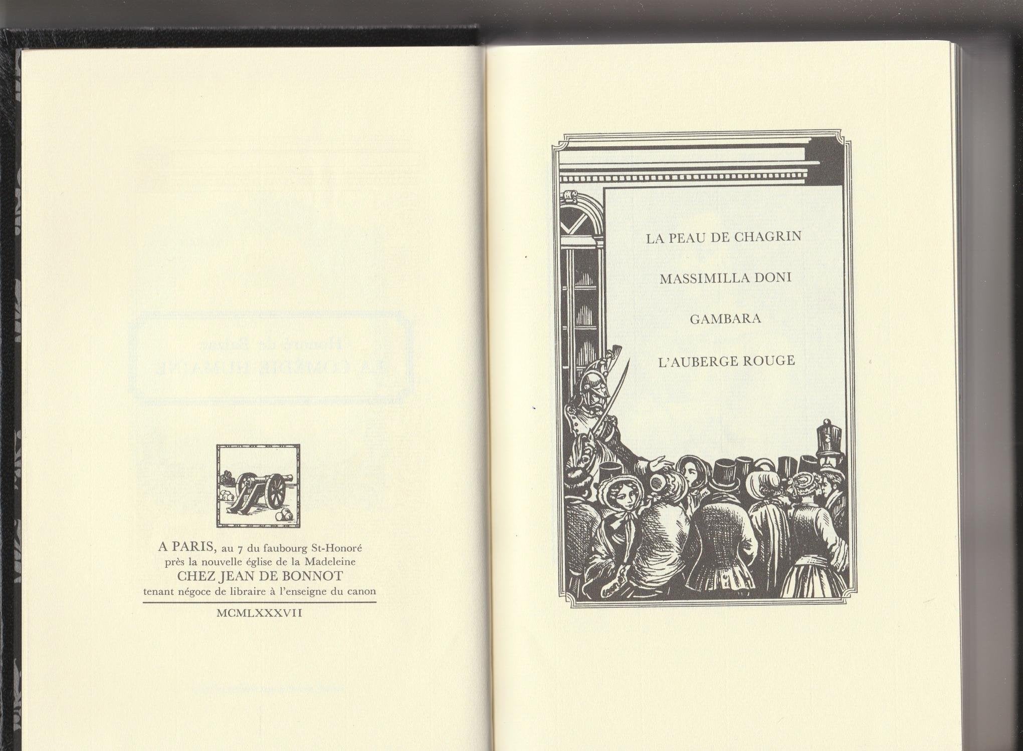 La Comédie Humaine par Honoré de BALZAC Tome 24 (La Peau de chagrin, Massimilla Doni, Gambara, L'Auberge rouge) chez Jean de Bonnot