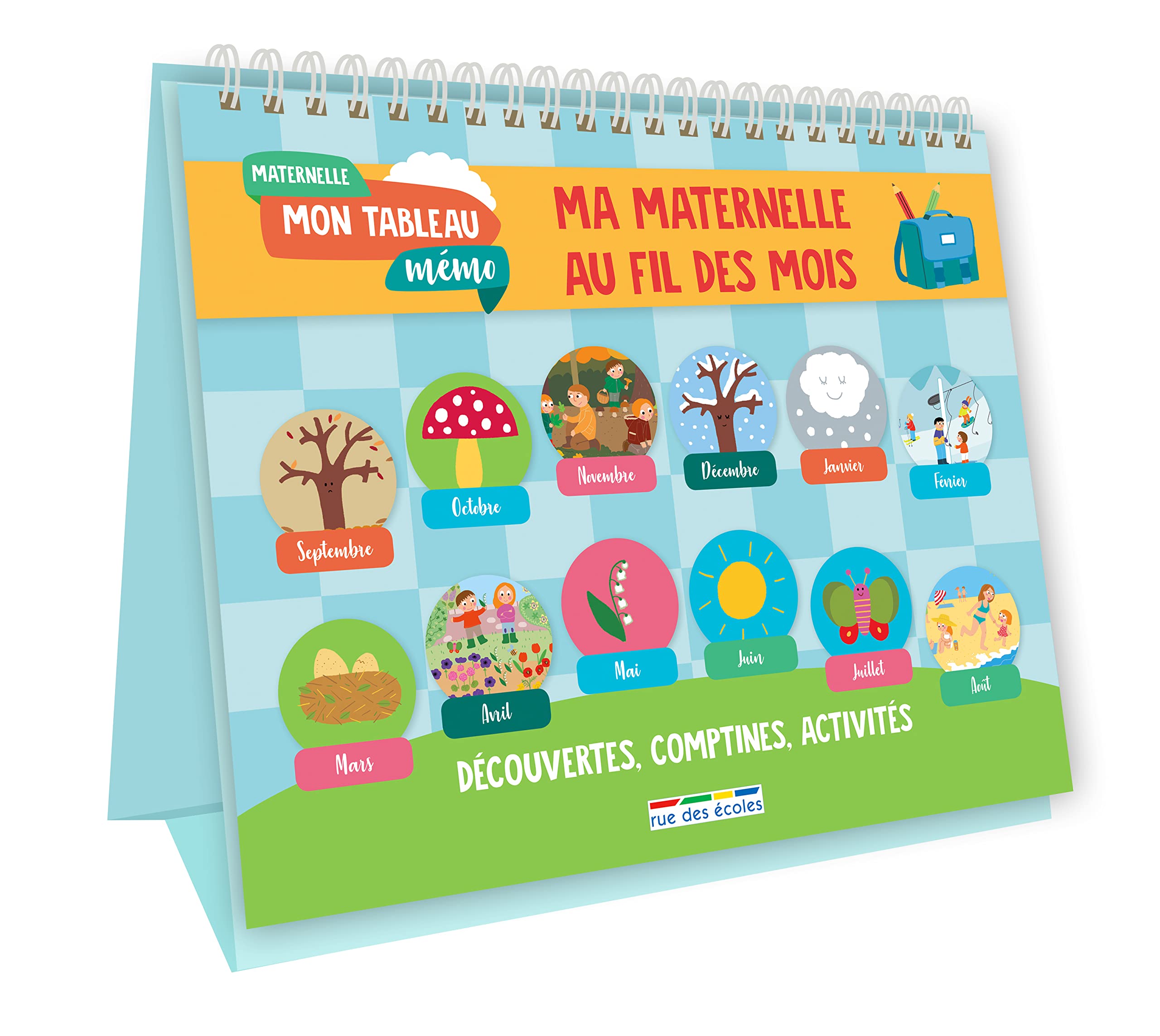 Mon tableau mémo - Ma maternelle au fil des mois: Découvertes, comptines, activités 9782820808714