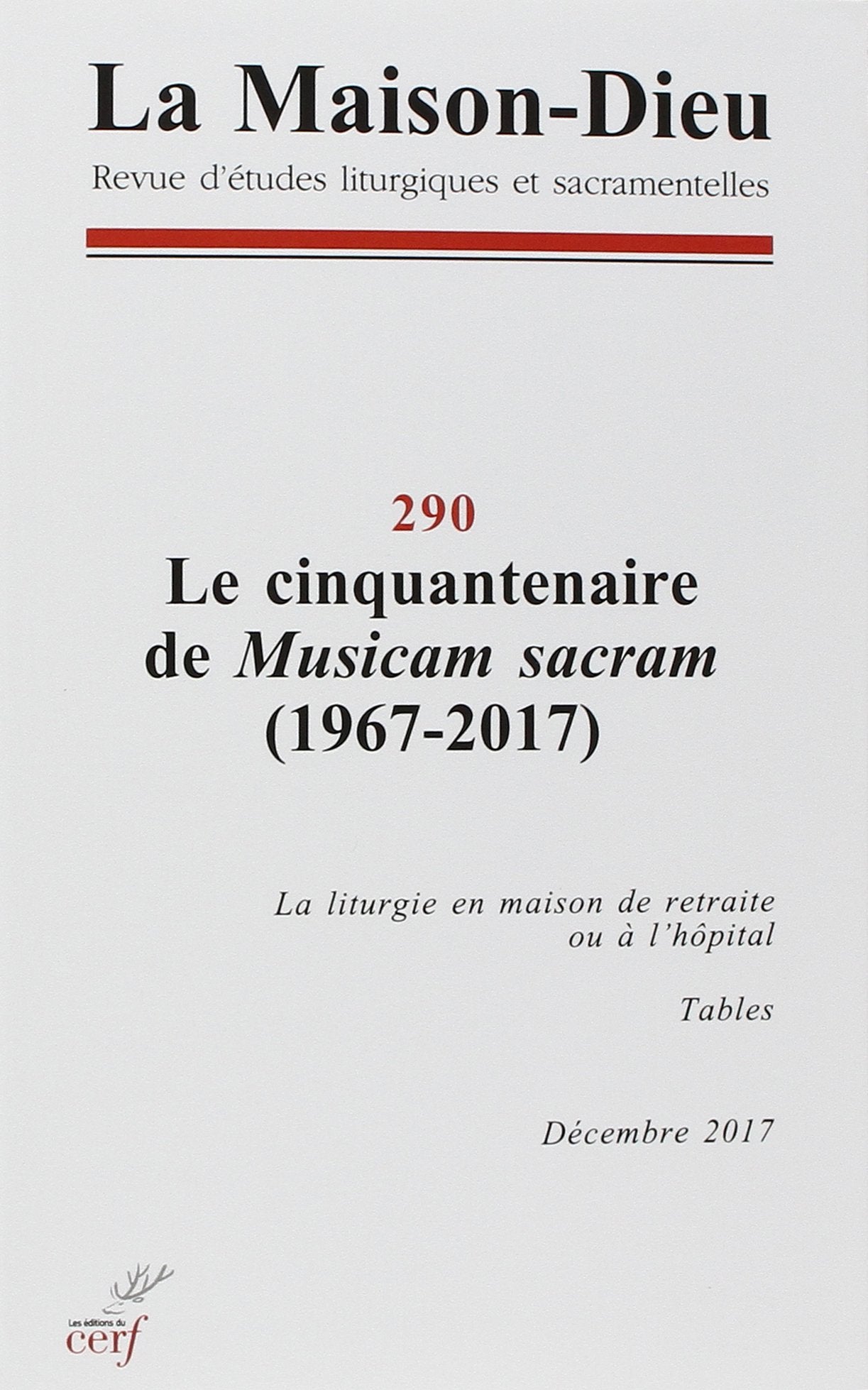 Maison-Dieu 290 - Le cinquantenaire de Musicam Sacram (1967-2017) 9772204362918