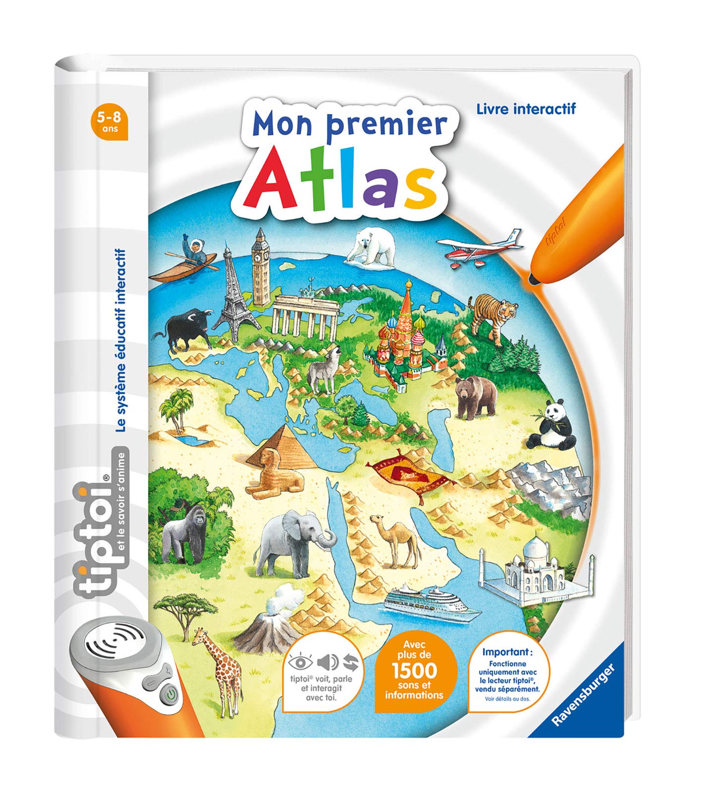 Ravensburger - Livre interactif tiptoi - Mon Premier Atlas - Jeux électroniques éducatifs sans écran et en français - Enfants à partir de 4 ans - 00628 4005556006281