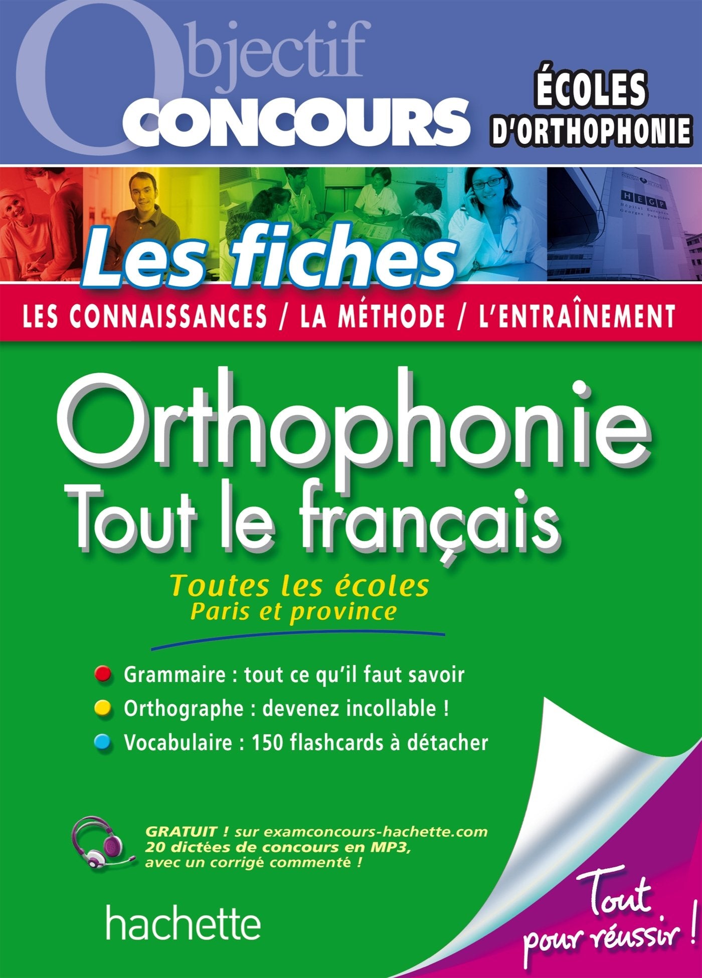 Objectif Concours - Orthophonie : tout le français Fiches 9782011712684