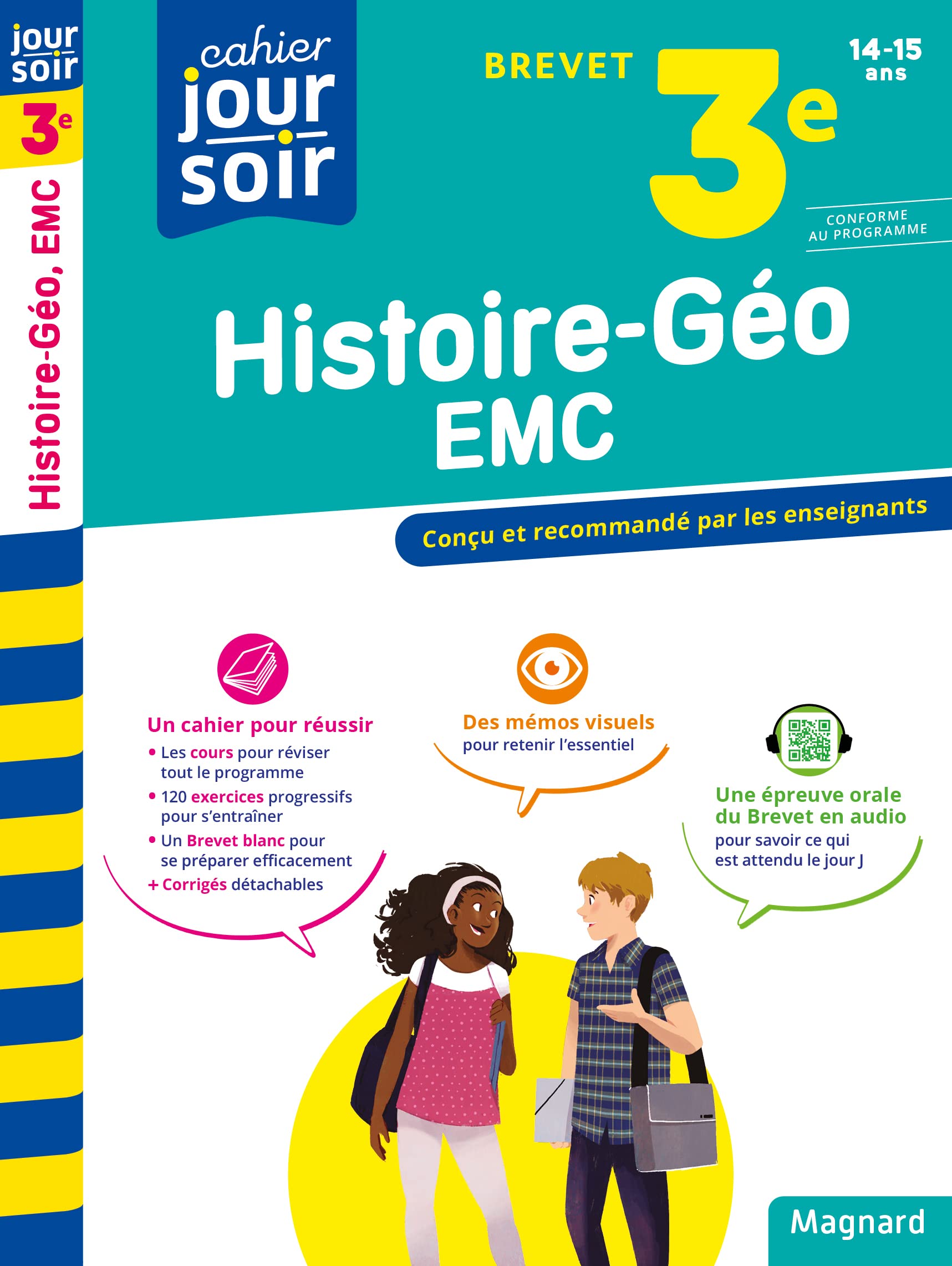 Histoire-Géographie-EMC 3e Brevet - Cahier Jour Soir: Conçu et recommandé par les enseignants 9782210777422