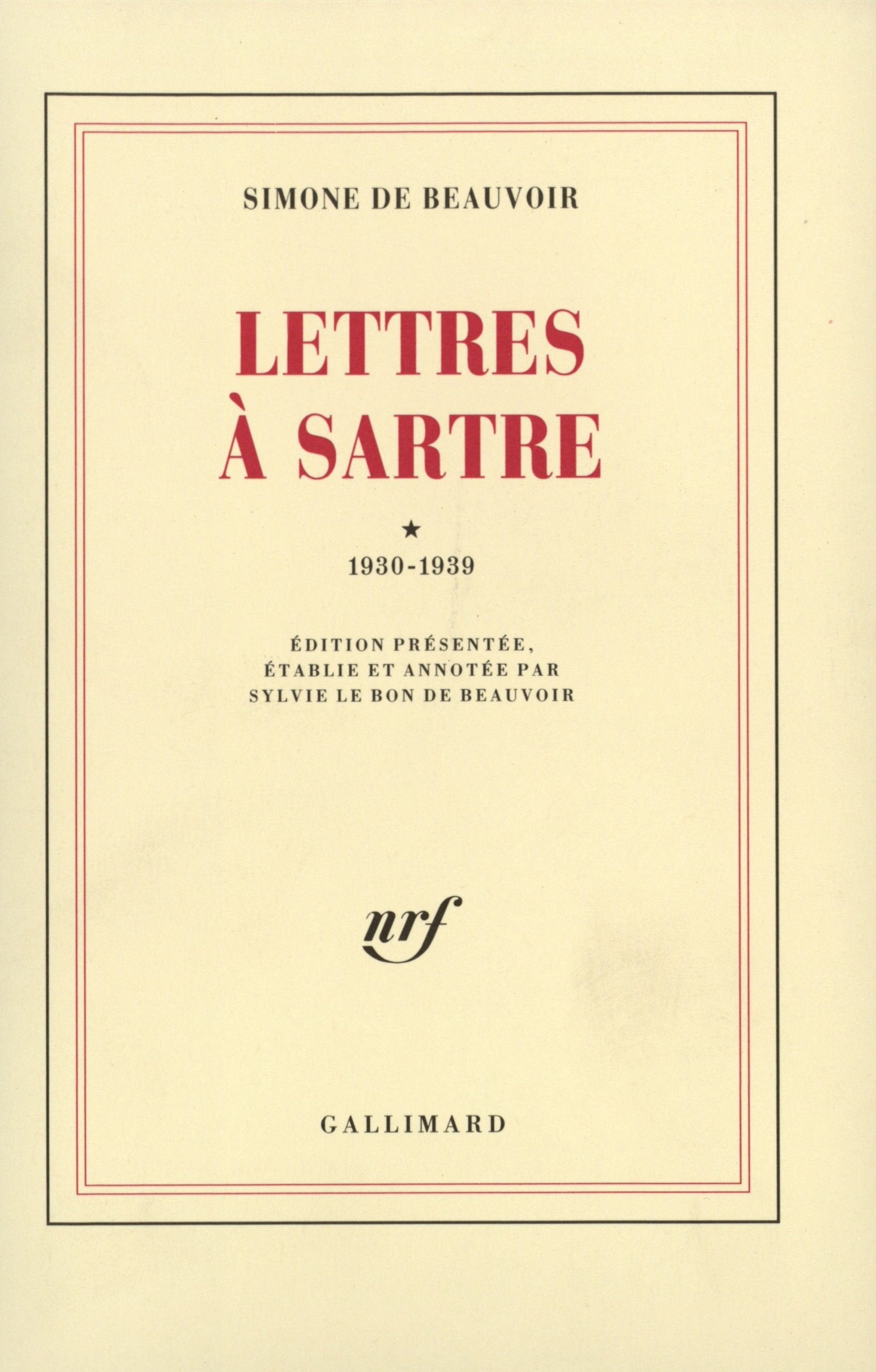 Lettres à Sartre (Tome 1-1930-1939) 9782070718290