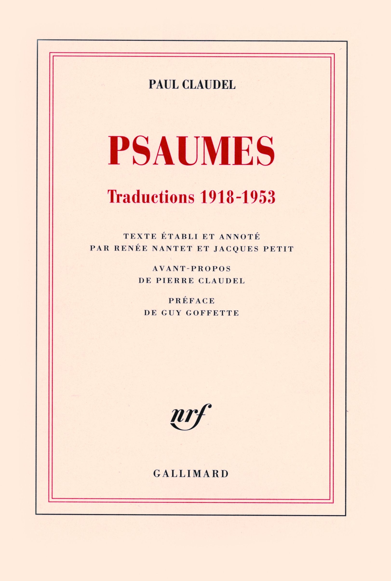 Psaumes: Traductions 1918-1953 9782070121410
