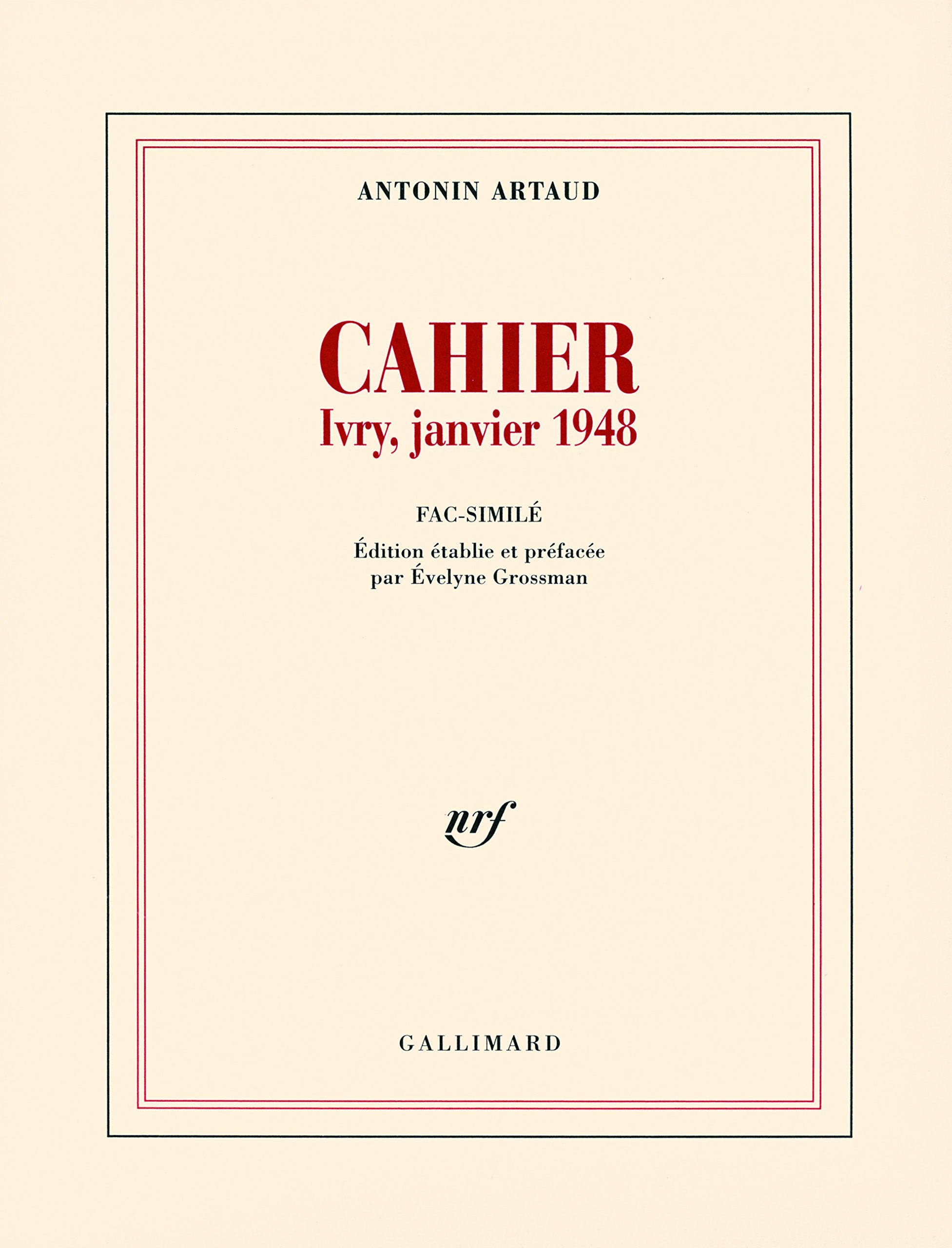 Cahier: Ivry, janvier 1948 9782070118779