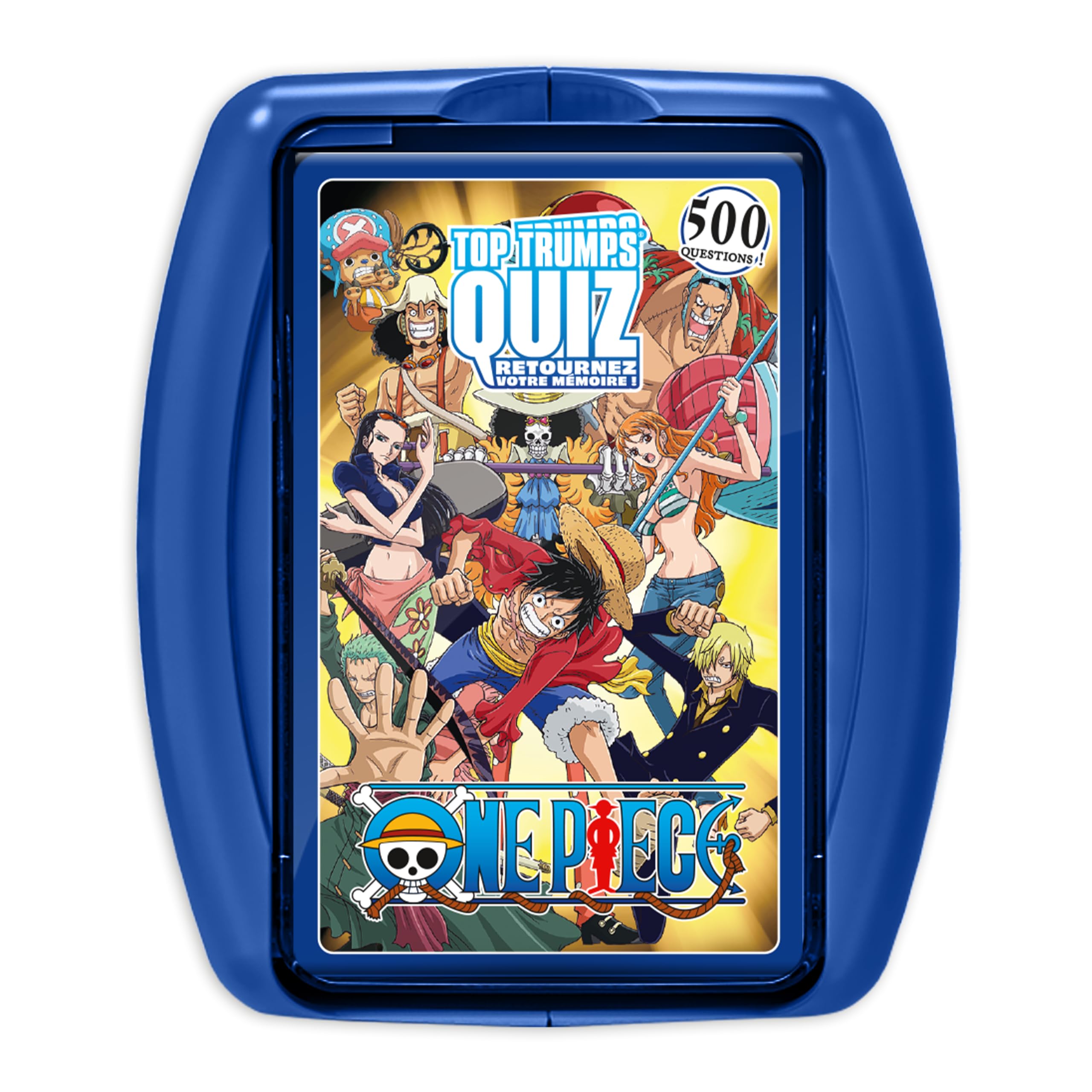 Winning Moves - Quiz One Piece - 500 questions illustrées - Jeu de société - Jeu de cartes - Format voyage - A partir de 8 ans - 2 à 6 joueurs -Version française 5036905051491