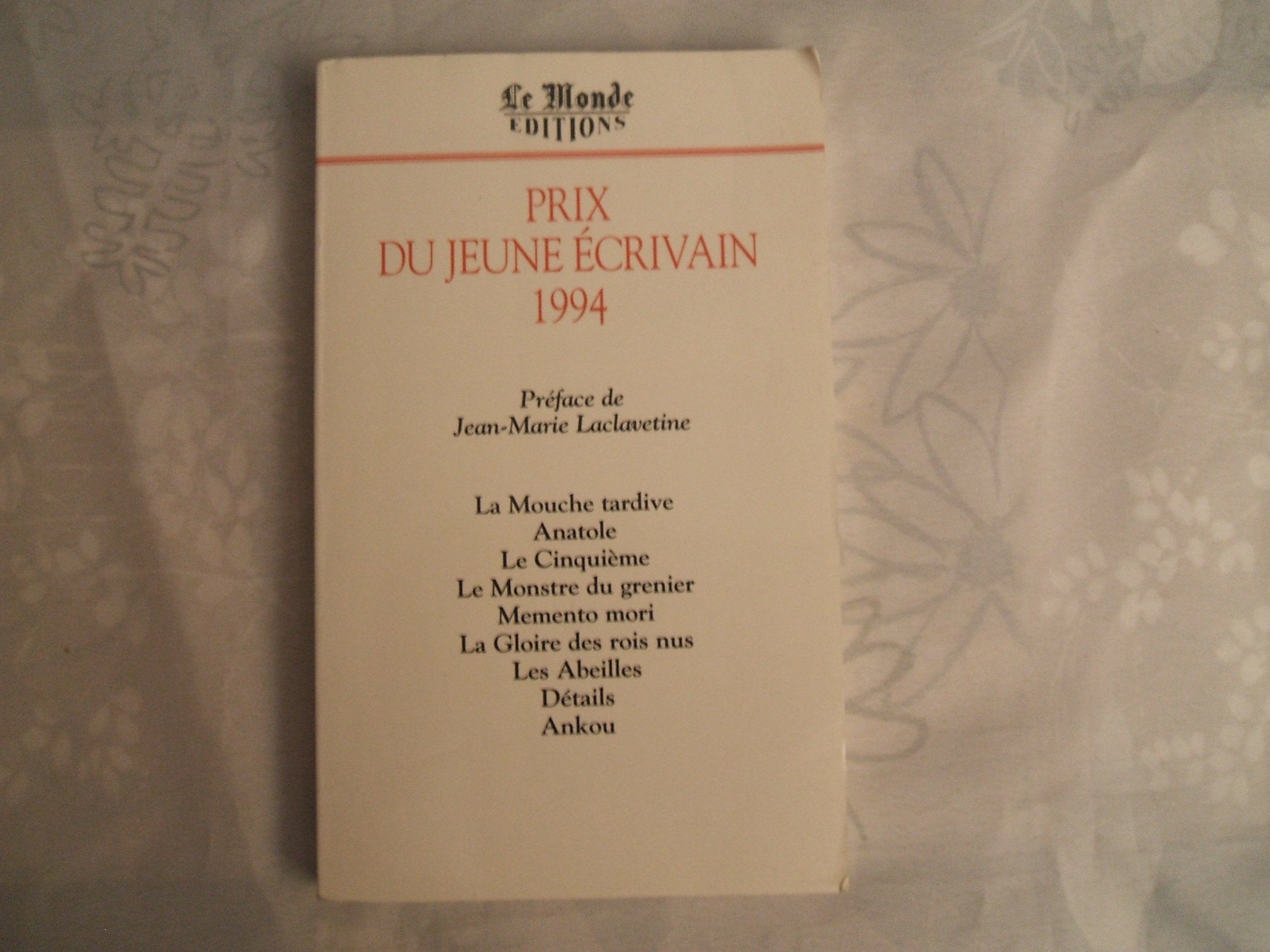 Prix du jeune écrivain Tome 1994: Prix du jeune écrivain 9782878990911