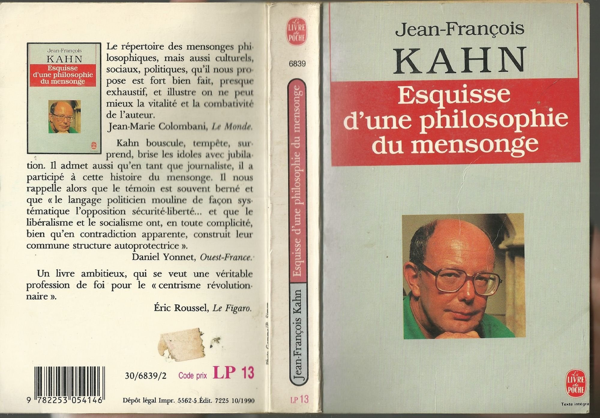 ESQUISSE D'UNE PHILOSOPHIE DU MENSONGE 9782253054146