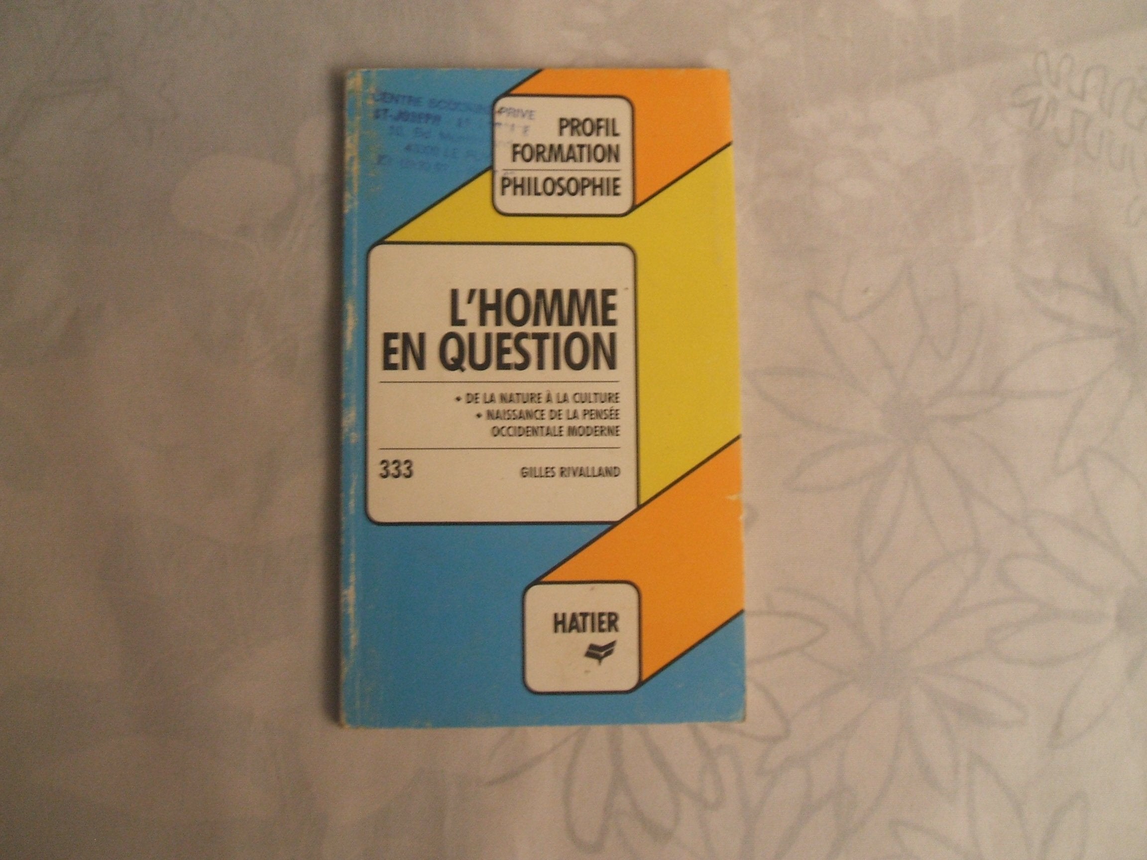 L'homme en question 9782218044731