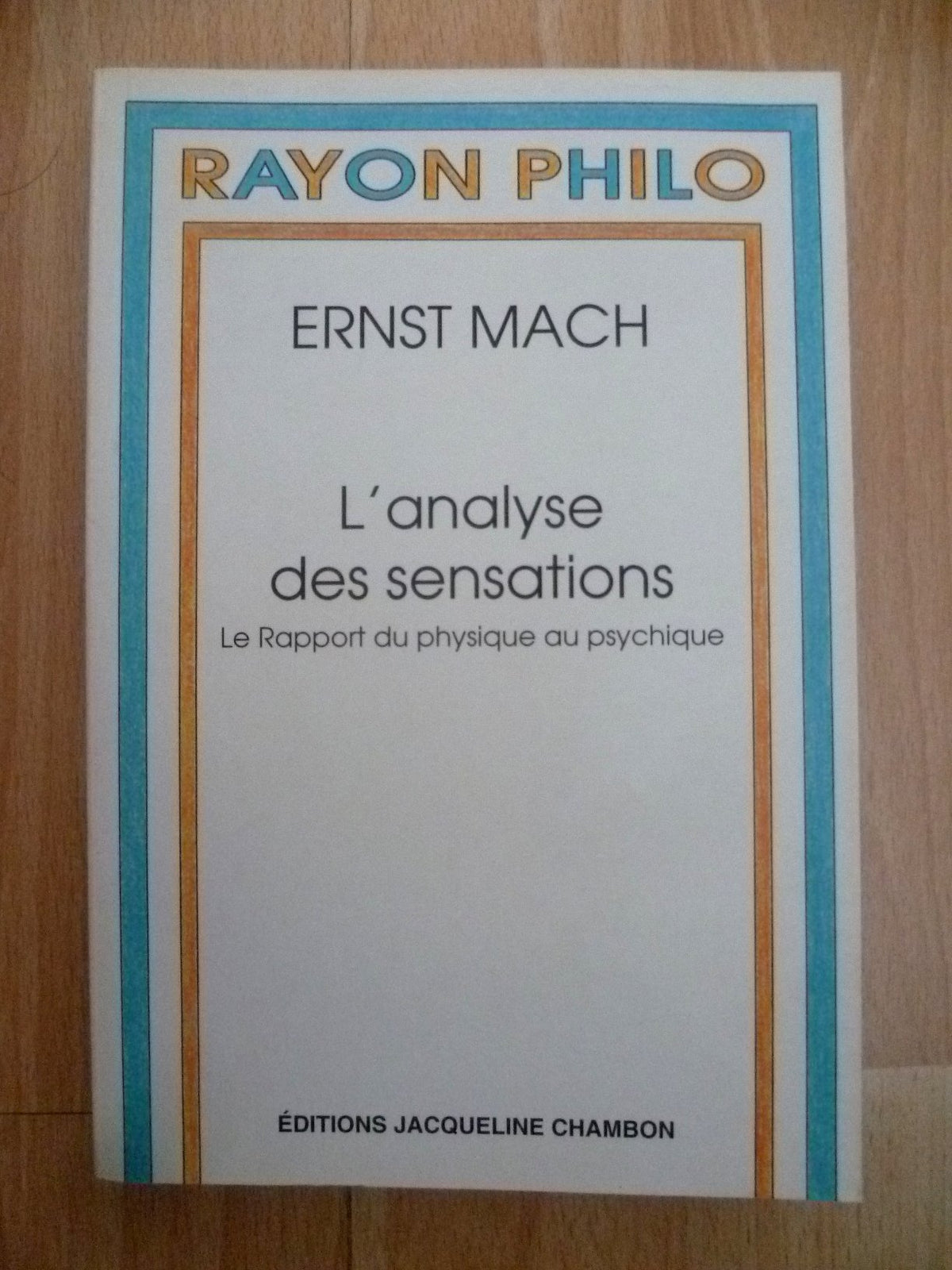 L'Analyse des sensations 9782877111287