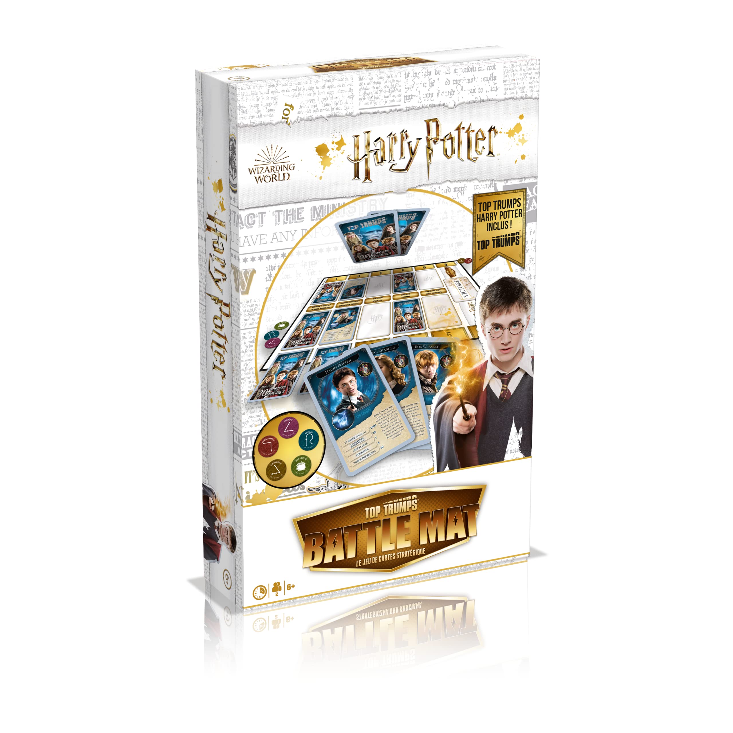 Winning Moves - Top Trumps Battle Mat Harry Potter - Jeux de Cartes - Jeu de Société - Jeu de Plateau - Jeu de batailles - Jeu de Voyage - De 2 à 6 Joueurs - A partir de 6 Ans - Version Française 5036905044592