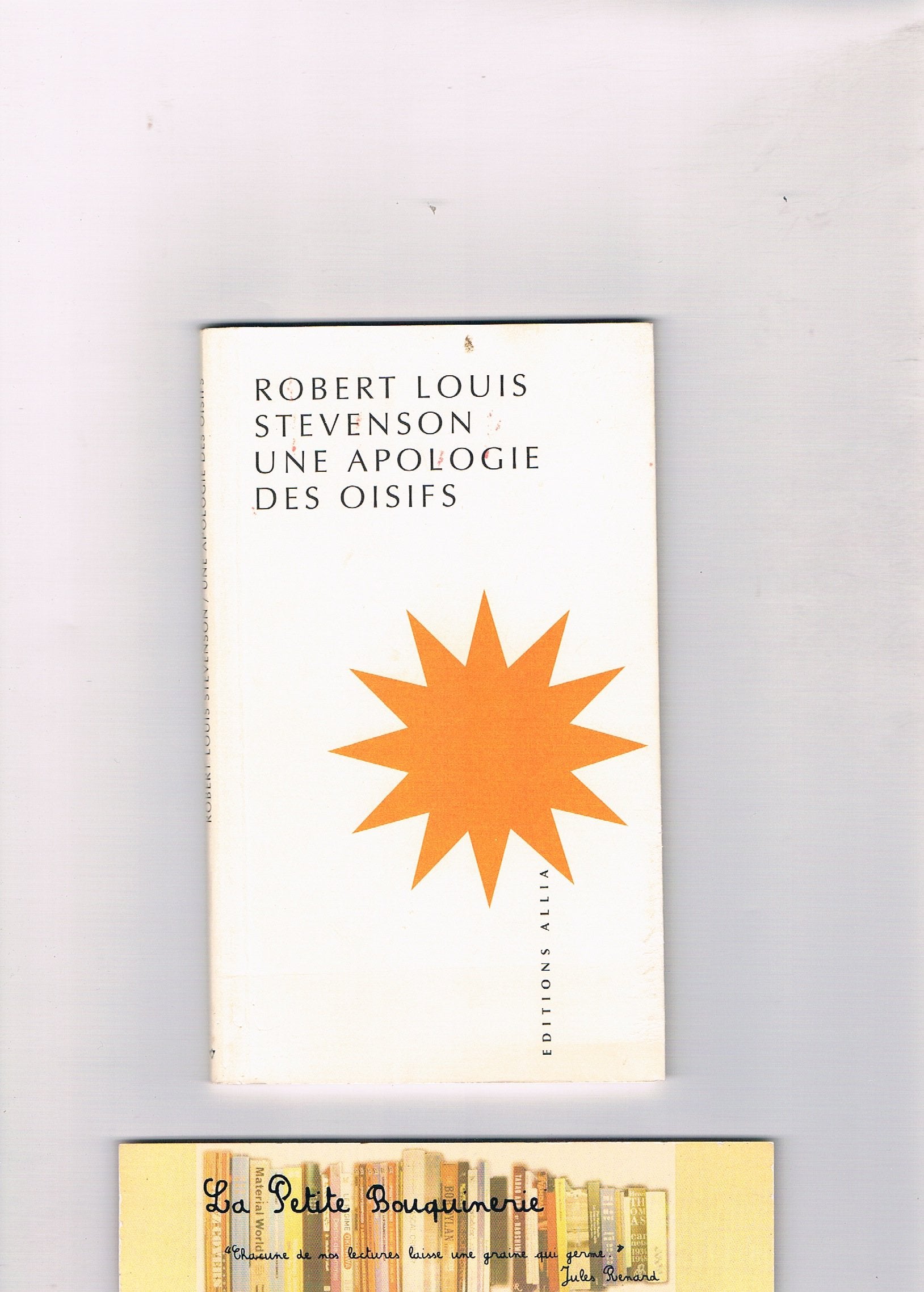 Une apologie des oisifs 9782844850034