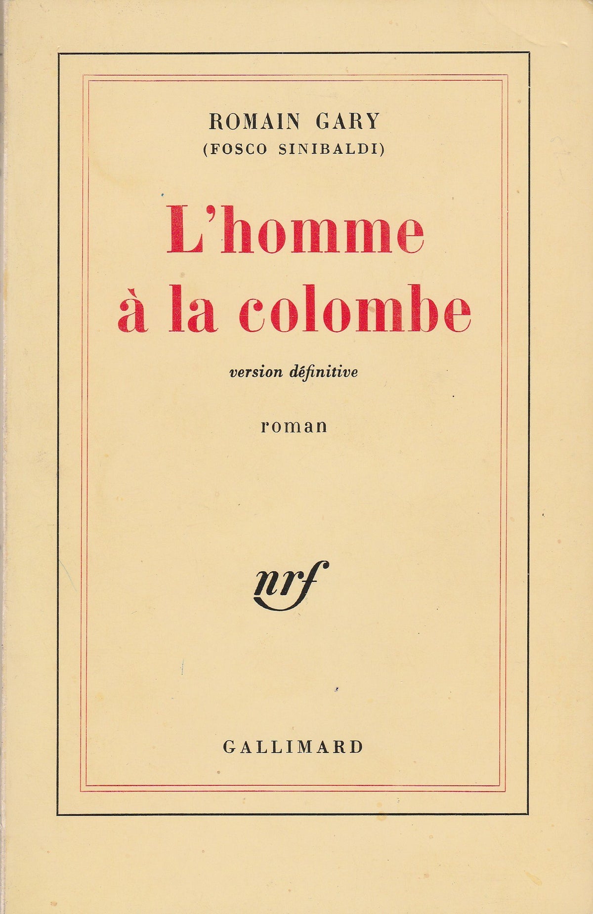 L'Homme à la colombe 9782070700332