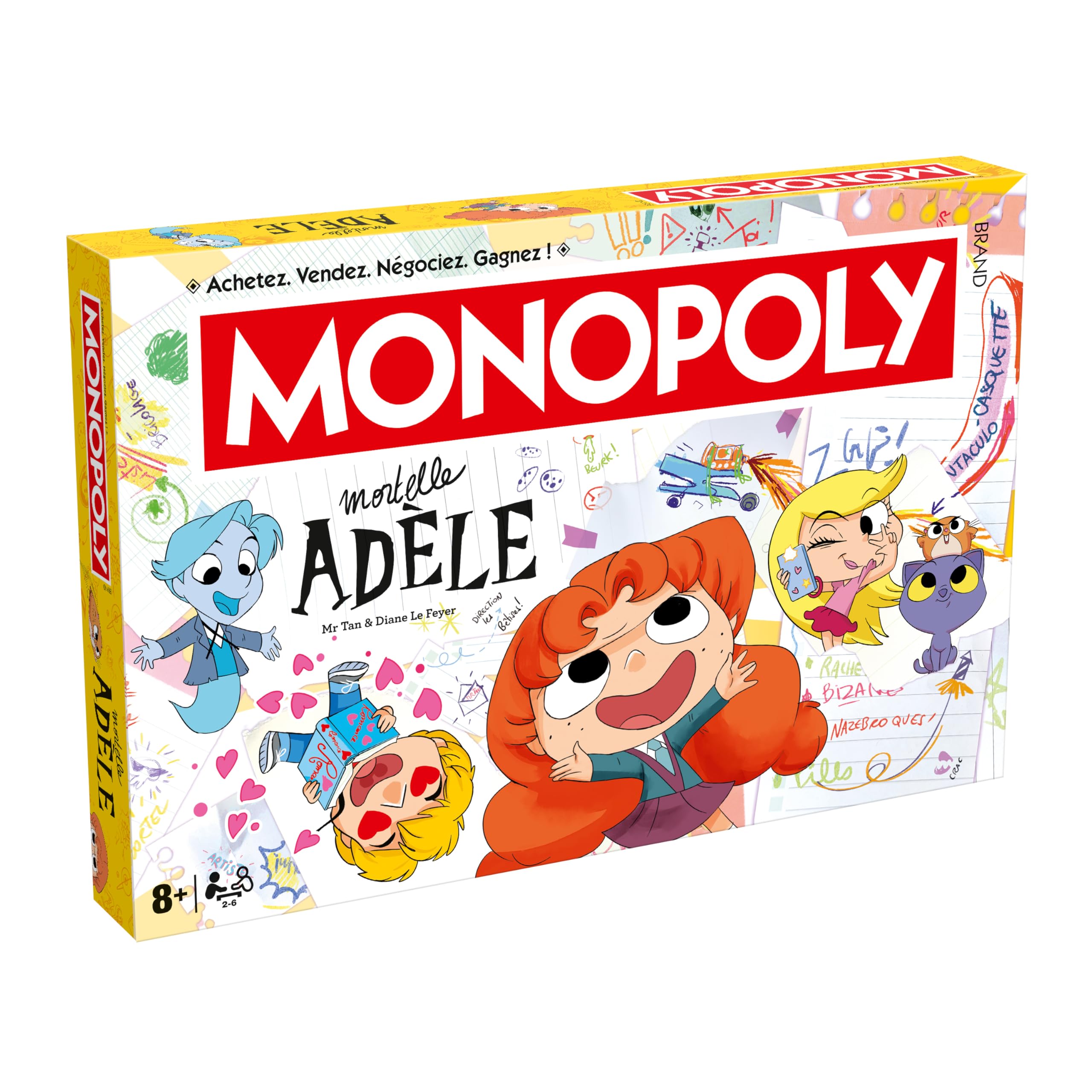 Winning Moves Monopoly Mortelle Adele Jeu de Societe - Jeu de Plateau à partir de 8 Ans Plus - 2 à 6 Joueurs - Version française 5036905059664