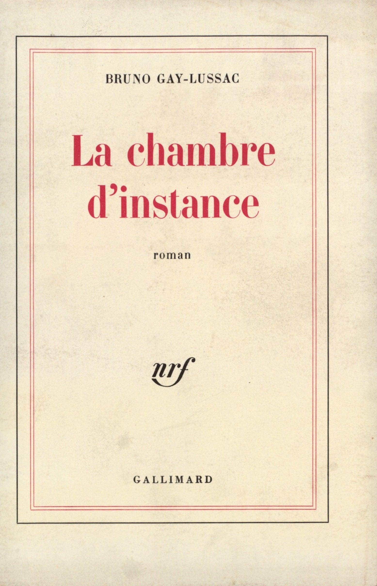 La Chambre d'instance 9782070298556