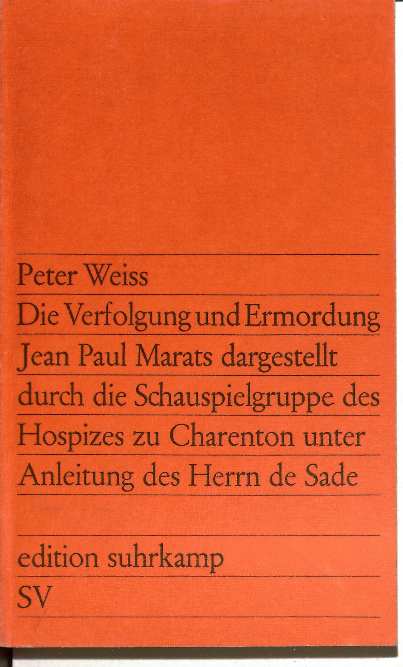 Die Verfolgung und Ermordung Jean Paul Marats etc 9783518100684