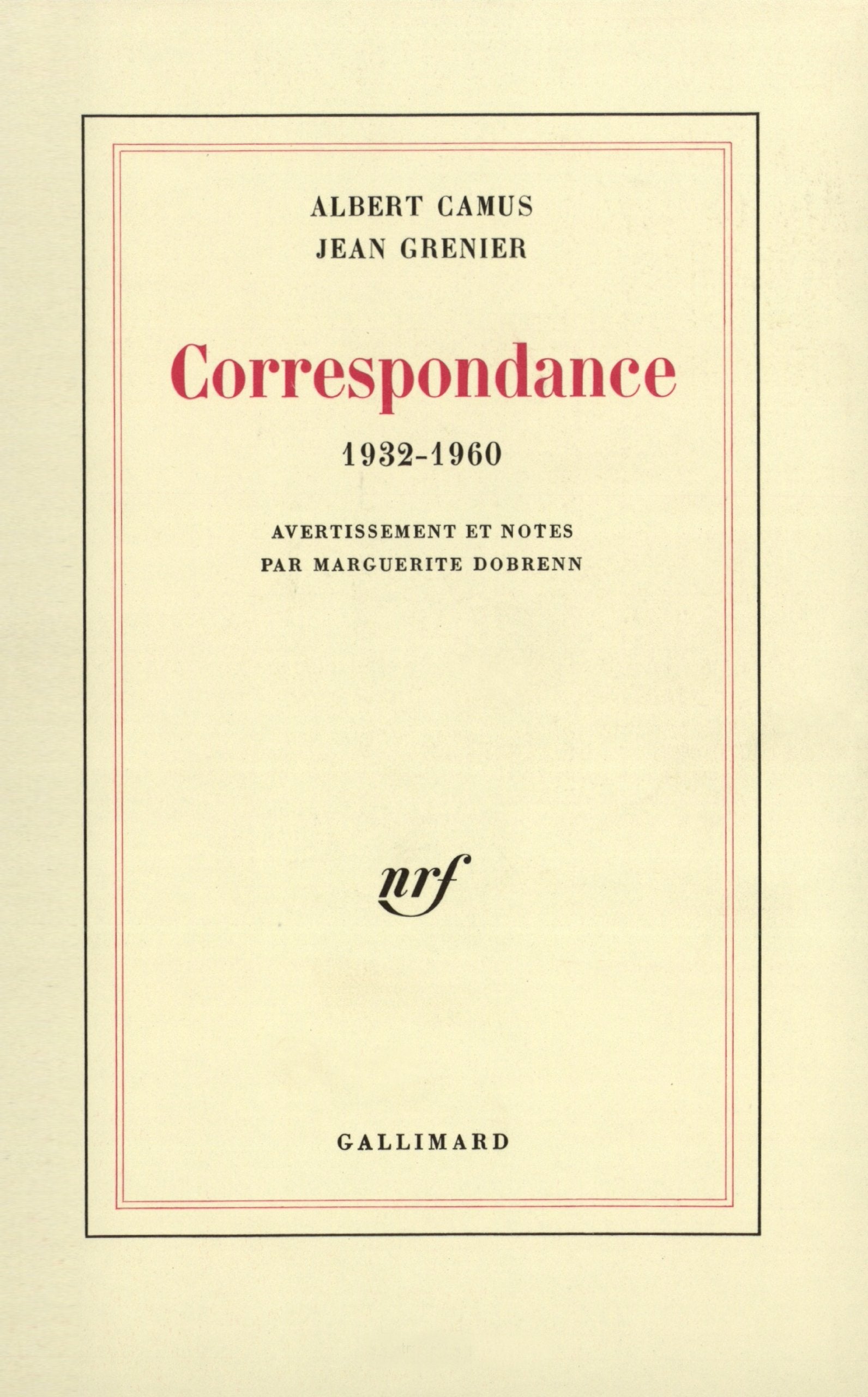 Correspondance 1932-1960 9782070231751