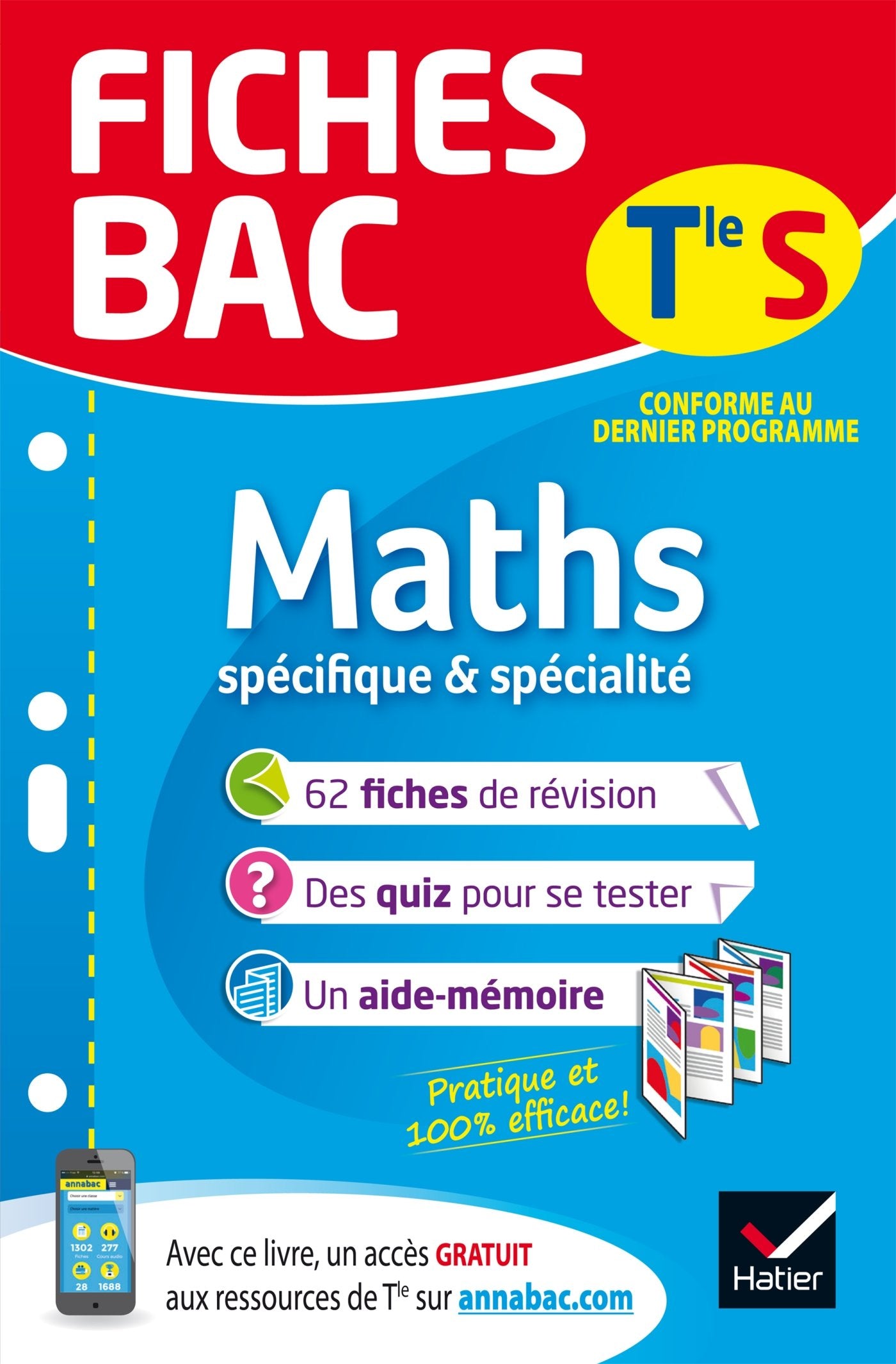 Fiches bac Maths Tle S (spécifique & spécialité): fiches de révision Terminale S 9782401044333