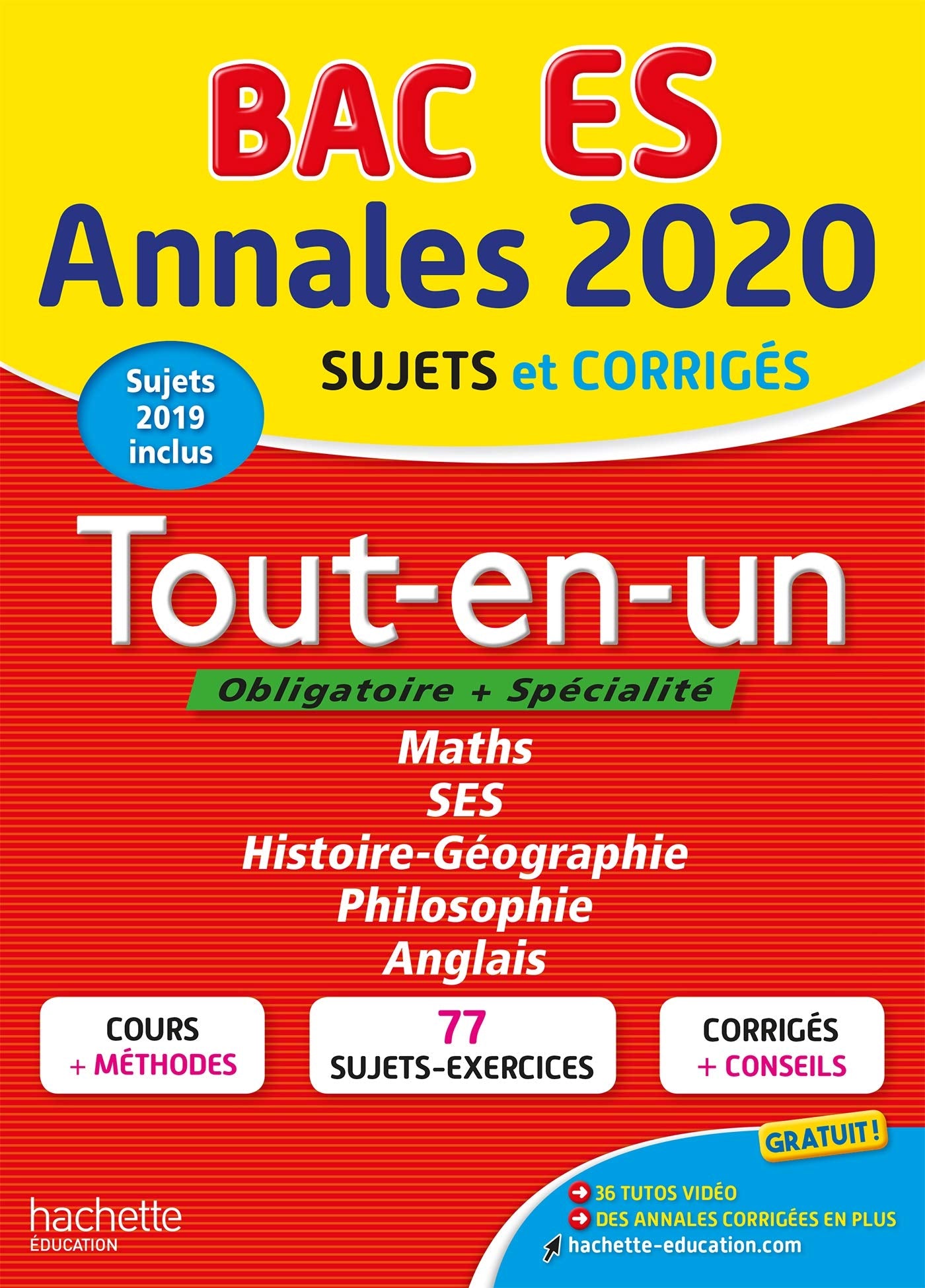Annales Bac 2020 Tout-en-un Bac ES 9782017082910