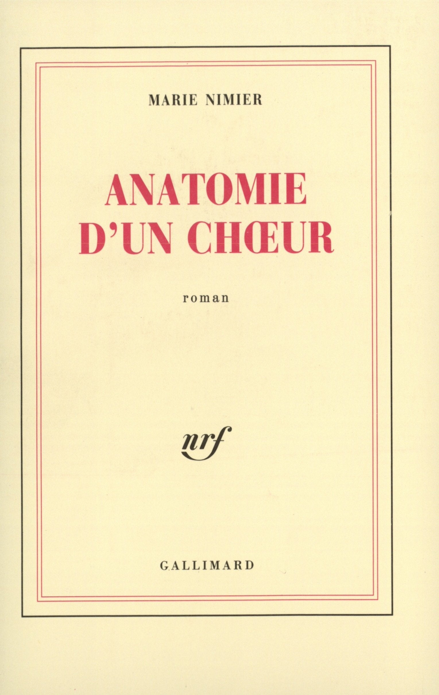 Anatomie d'un chœur 9782070720262