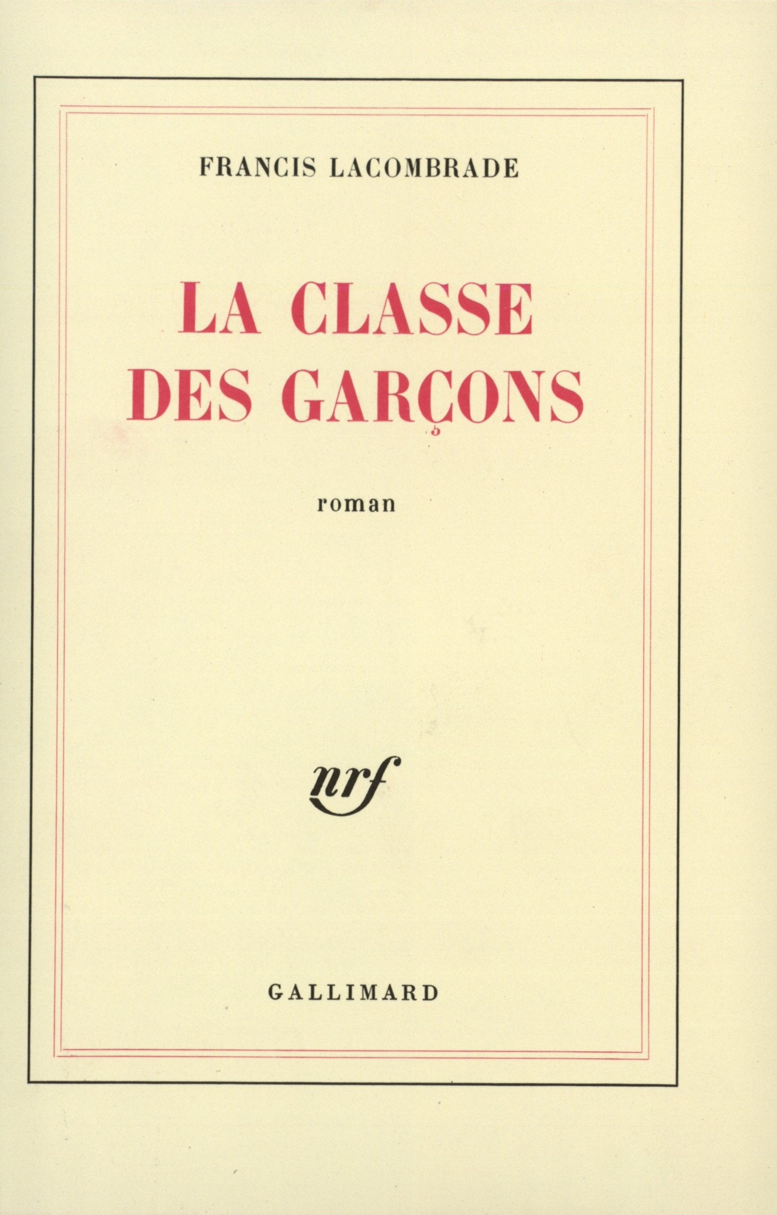 La Classe des garçons 9782070204403