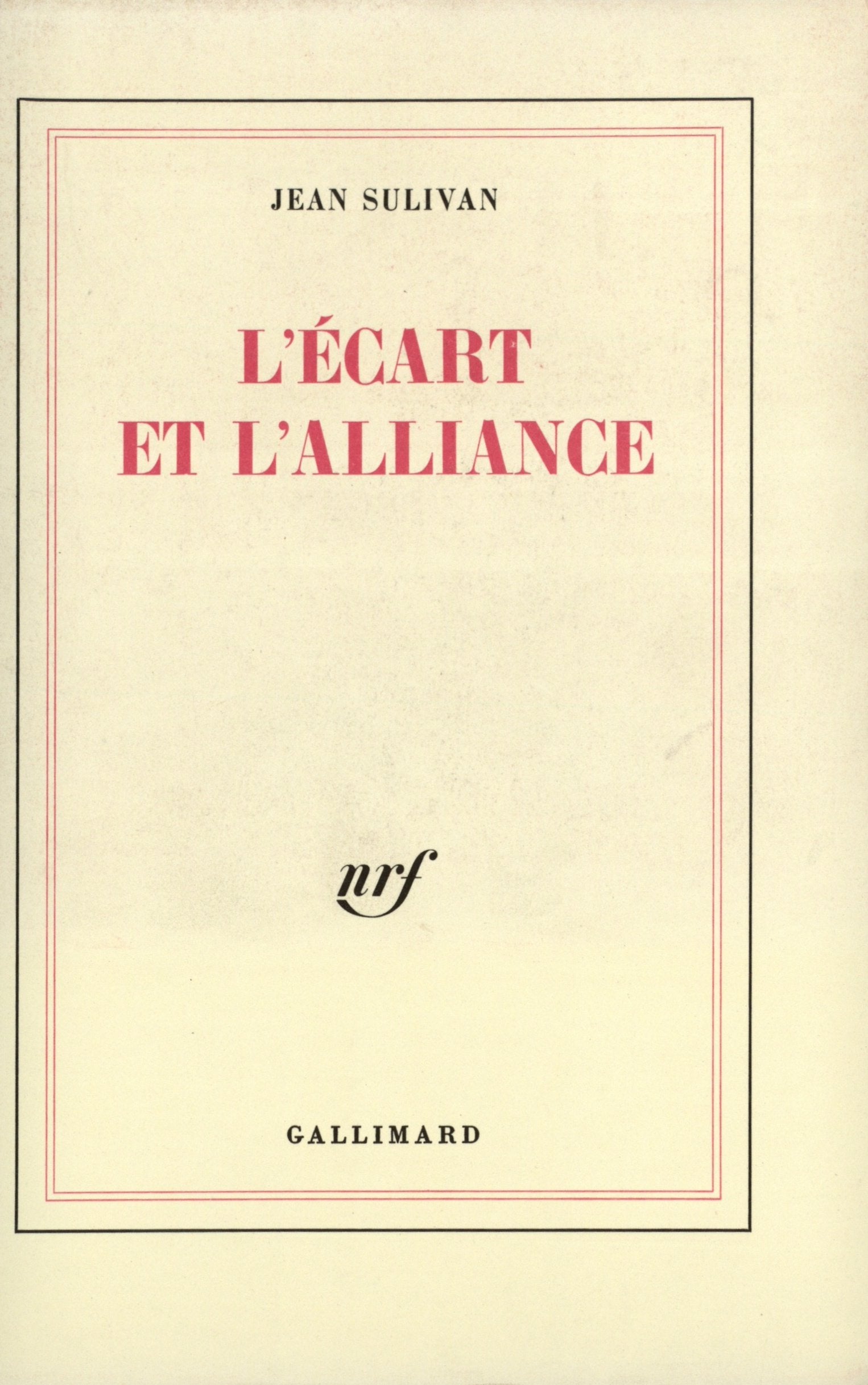 L'Ecart et l'Alliance 9782070260980