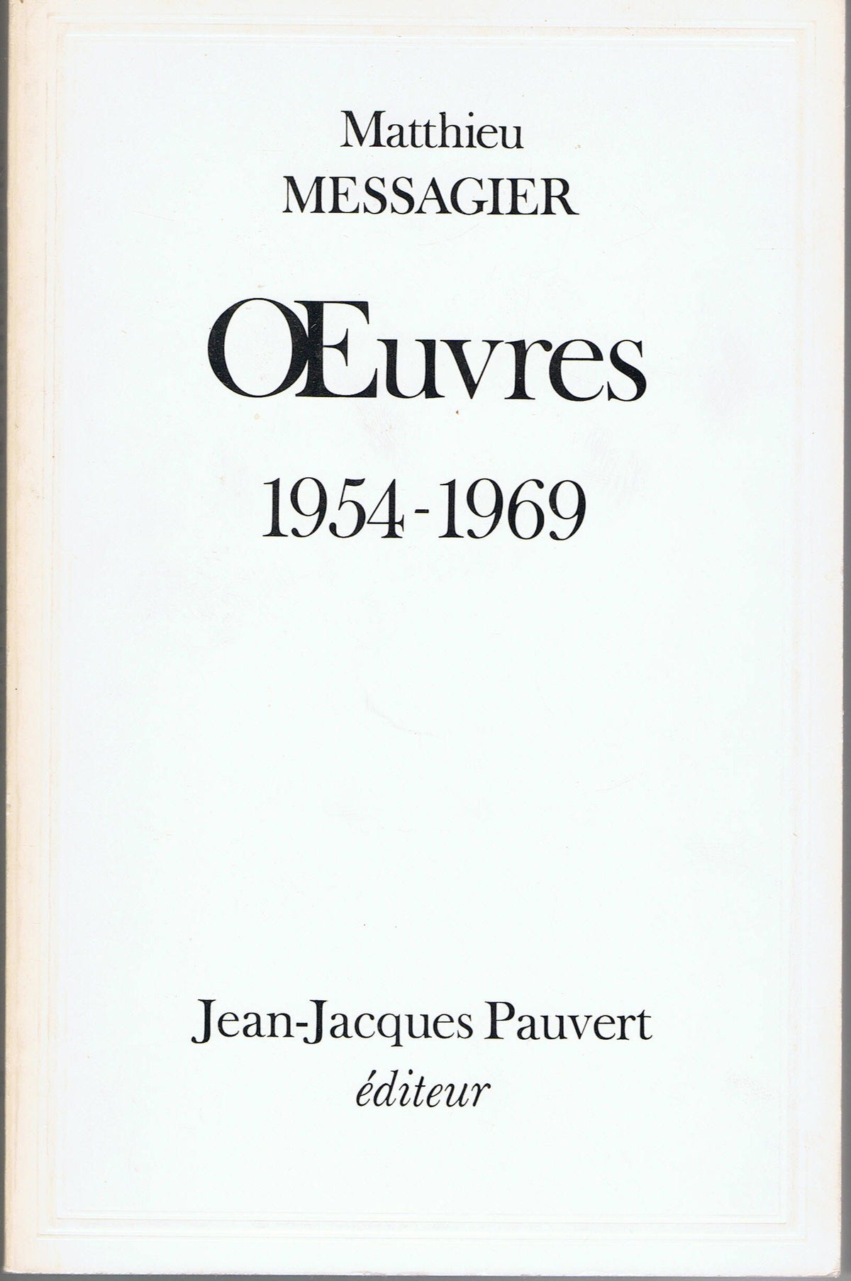 Oeuvres, 1954-1969 9782720201158