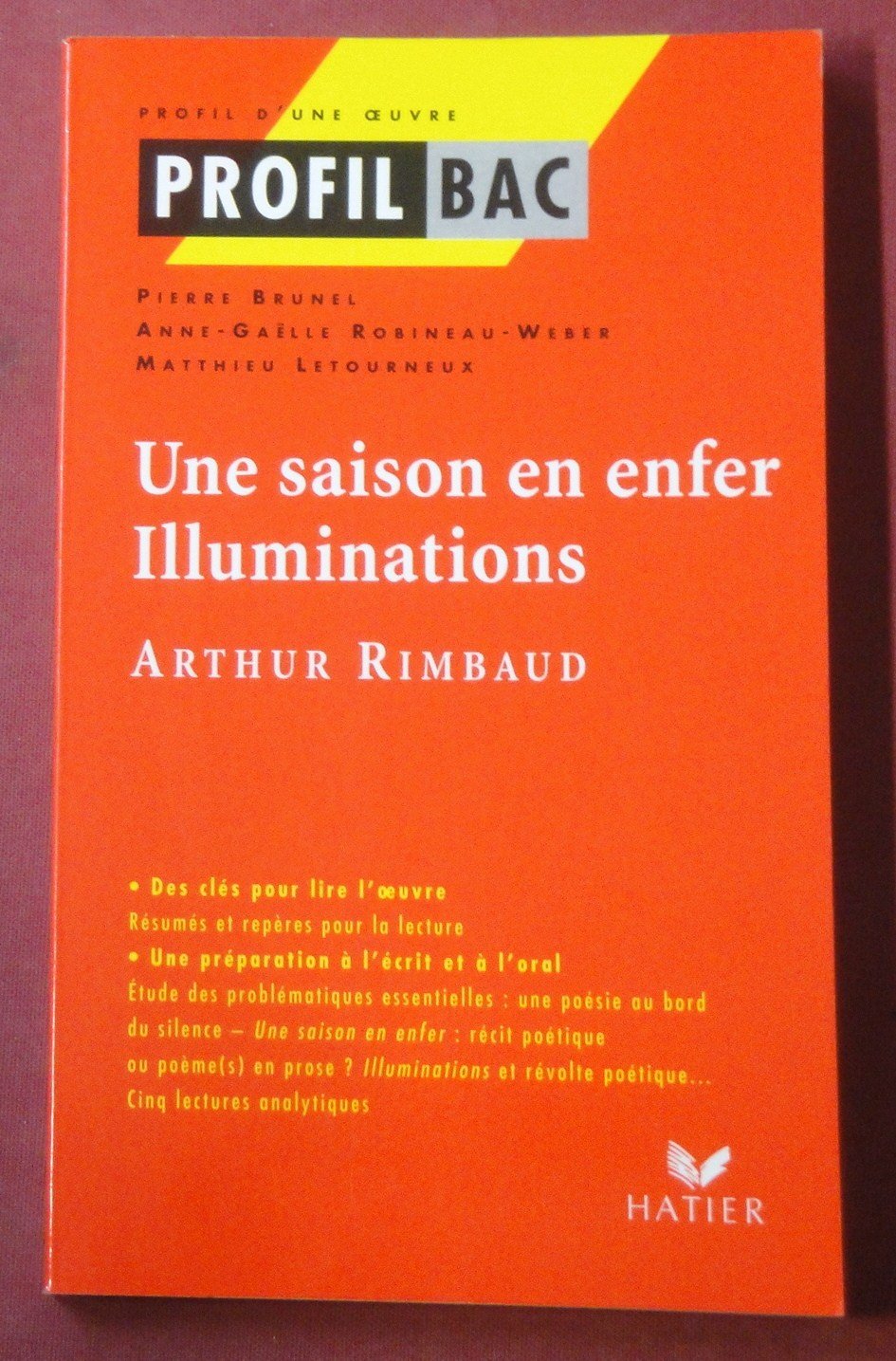 Une saison en enfer, Illuminations : Arthur Rimbaud 9782218733536