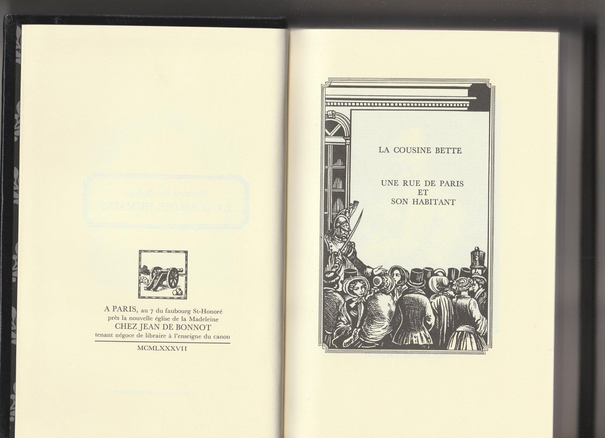 La Comédie Humaine par Honoré de BALZAC Tome 28 (La cousine Bette, Une Rue de Paris et son habitant) chez Jean de Bonnot