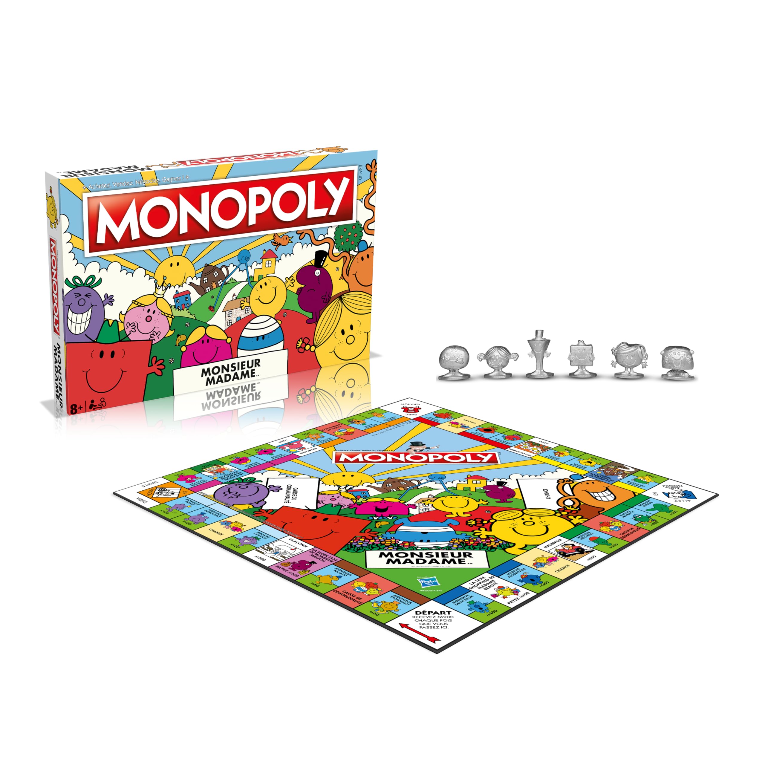 Winning Moves - Monopoly Monsieur Madame - Jeu de société - Jeu de plateau - A partir de 8 ans - 2 à 6 joueurs - Version française 5036905053495