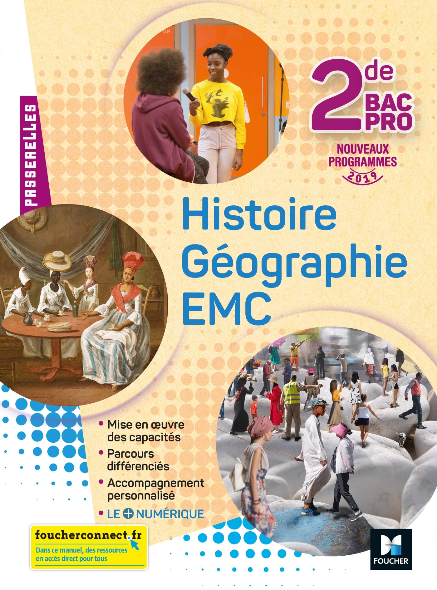 Passerelles - Histoire-Géographie-EMC 2de Bac Pro - Éd. 2019 - Manuel élève 9782216153794