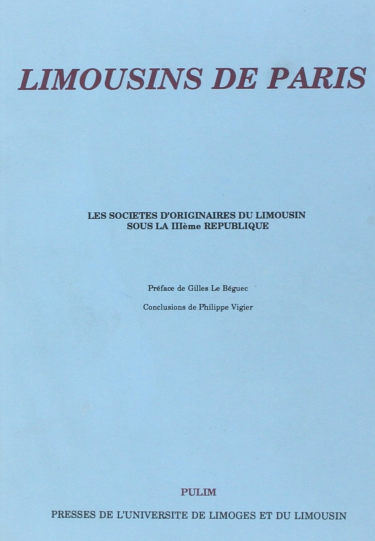 Limousins de Paris 9782910016050