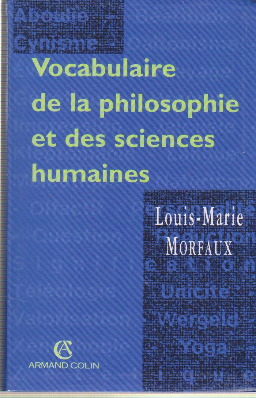 Vocabulaire De La Philosophie Et Des Sciences Humaines 9782200250515
