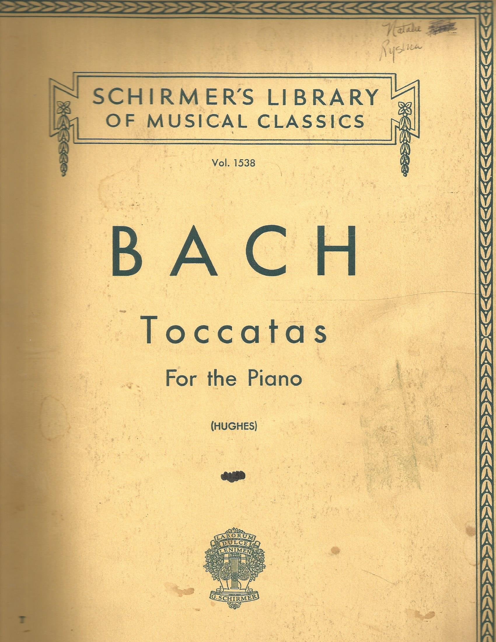 Bach - Toccatas for the Piano (Schirmer's Library of Musical Classics, Vol. 1538)