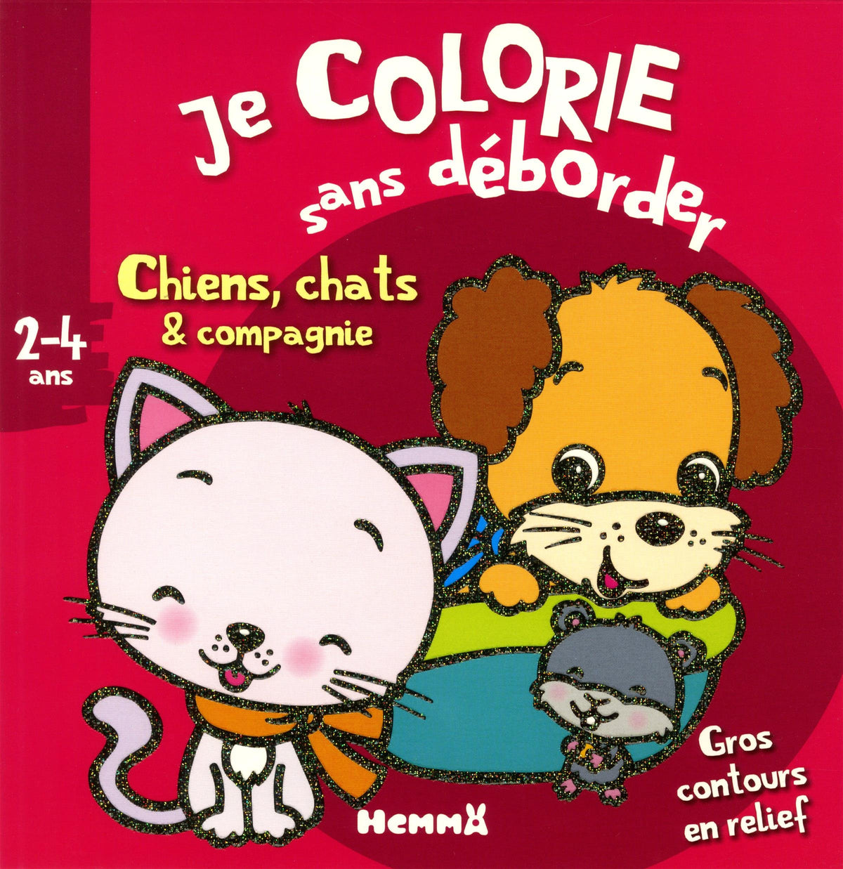 Bloc de coloriages aux contours épais pailletés et en relief - dès 2 ans 9782508032967