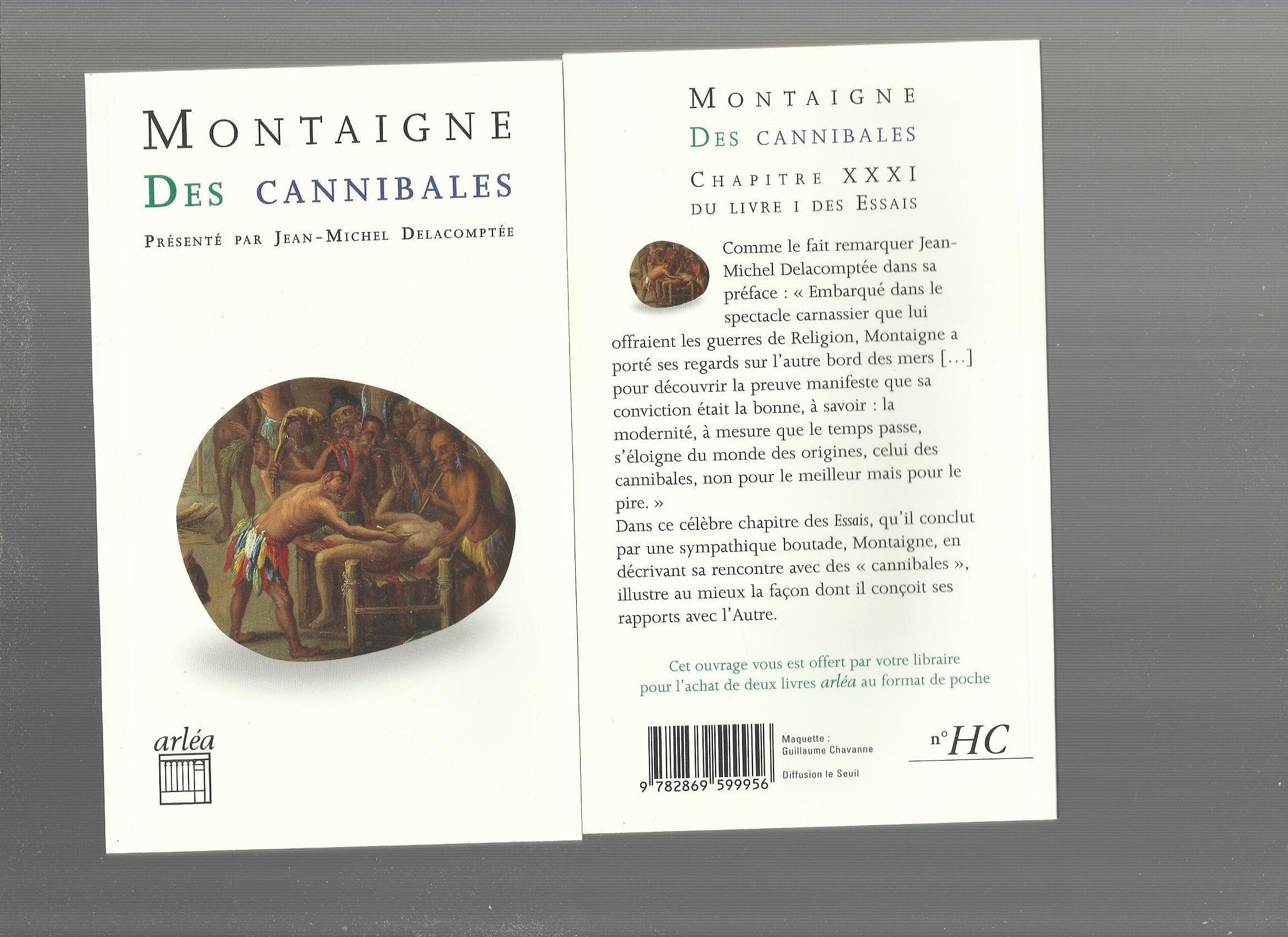 Des cannibales - Montaigne - Prime OP Retour aux grands textes poche. 9782869599956