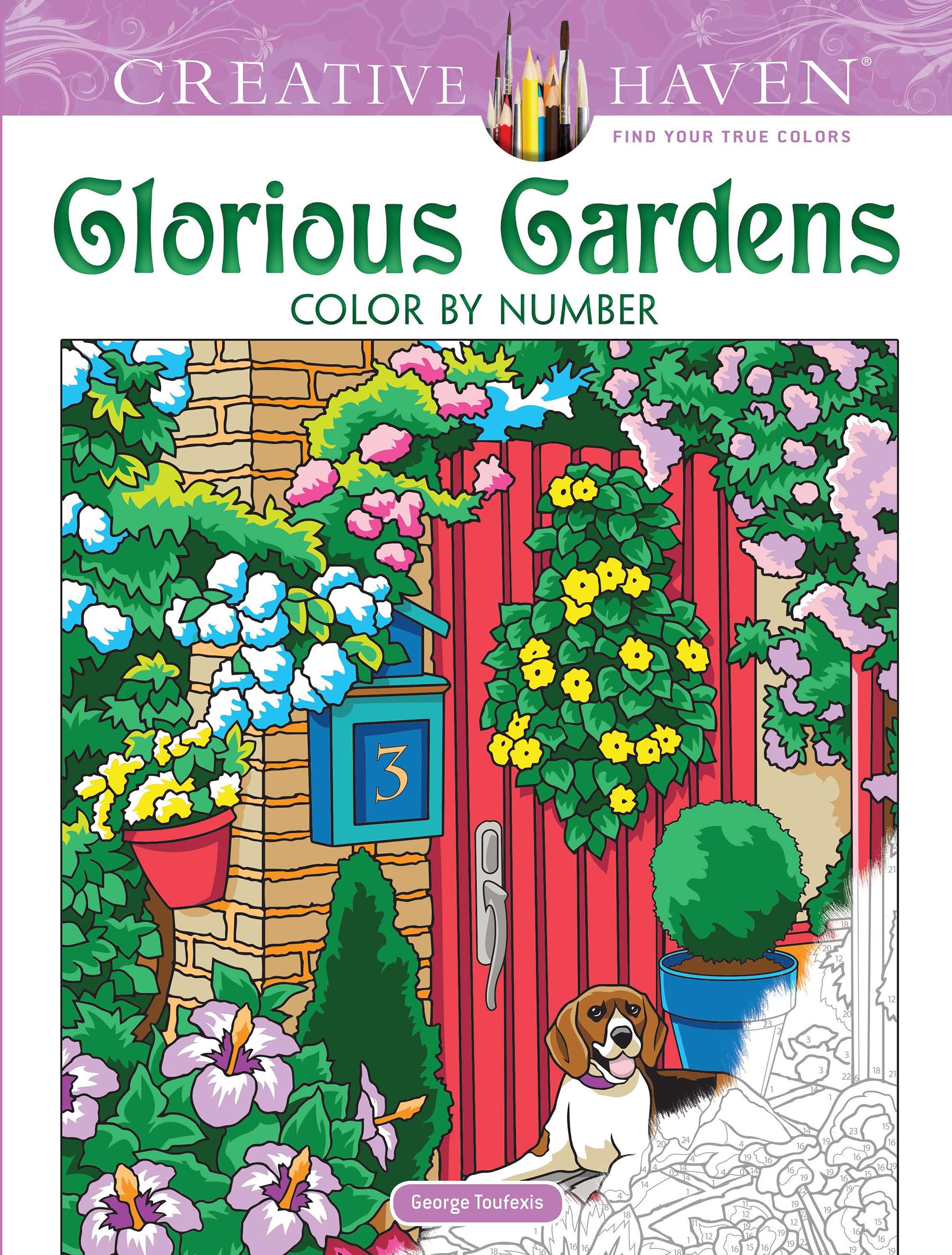 Creative Haven Glorious Gardens Color by Number Coloring Book 9780486836690