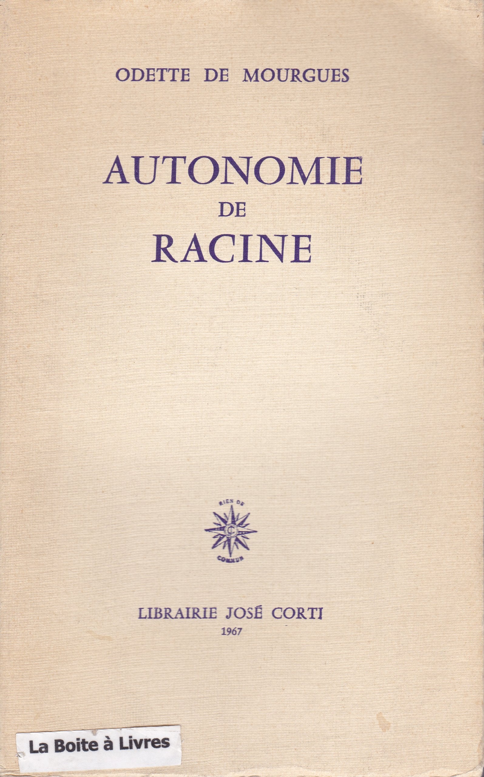 Autonomie de Racine 9780320077043