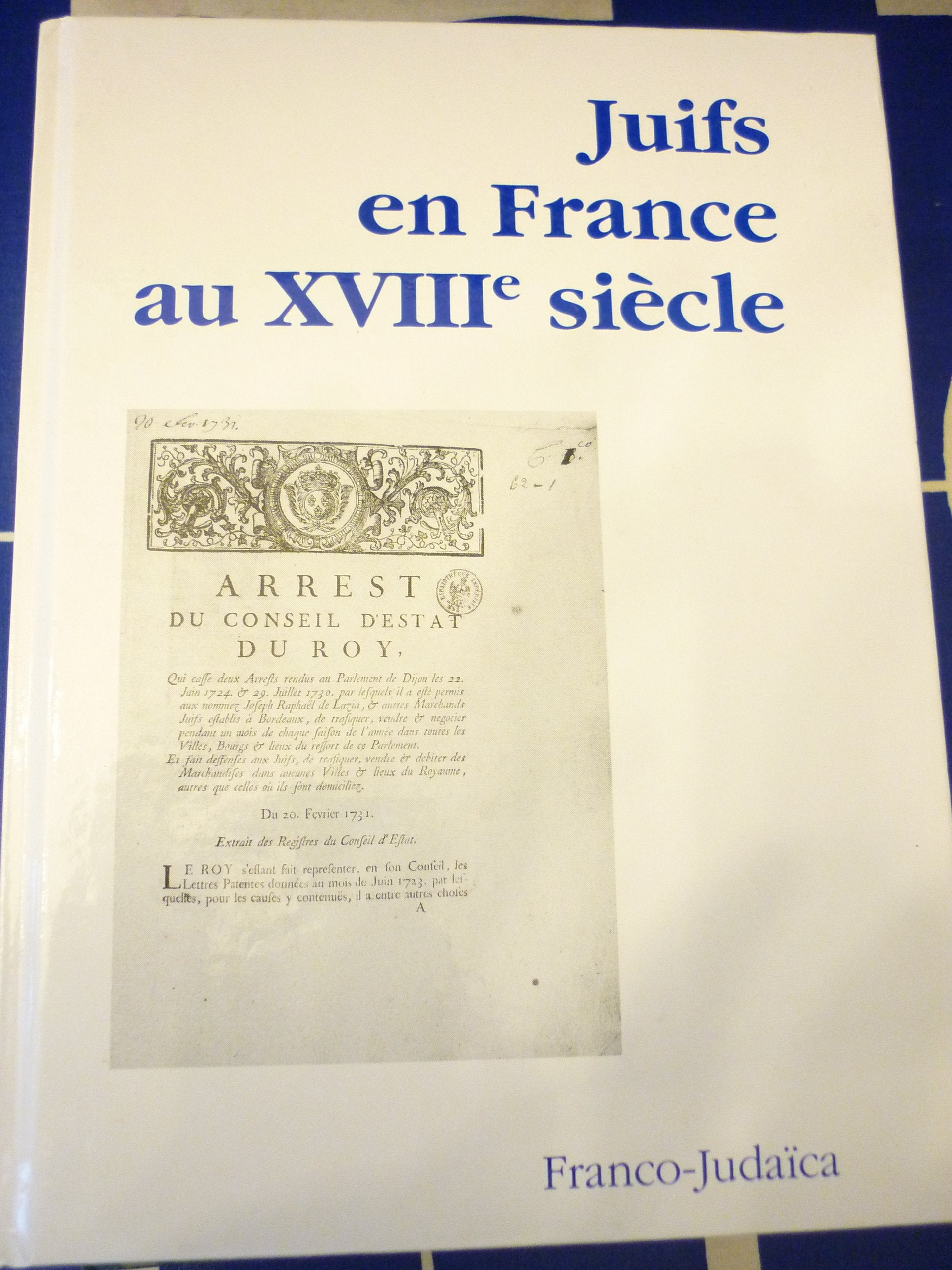 Juifs en France au XVIIIe siècle 9782905248121