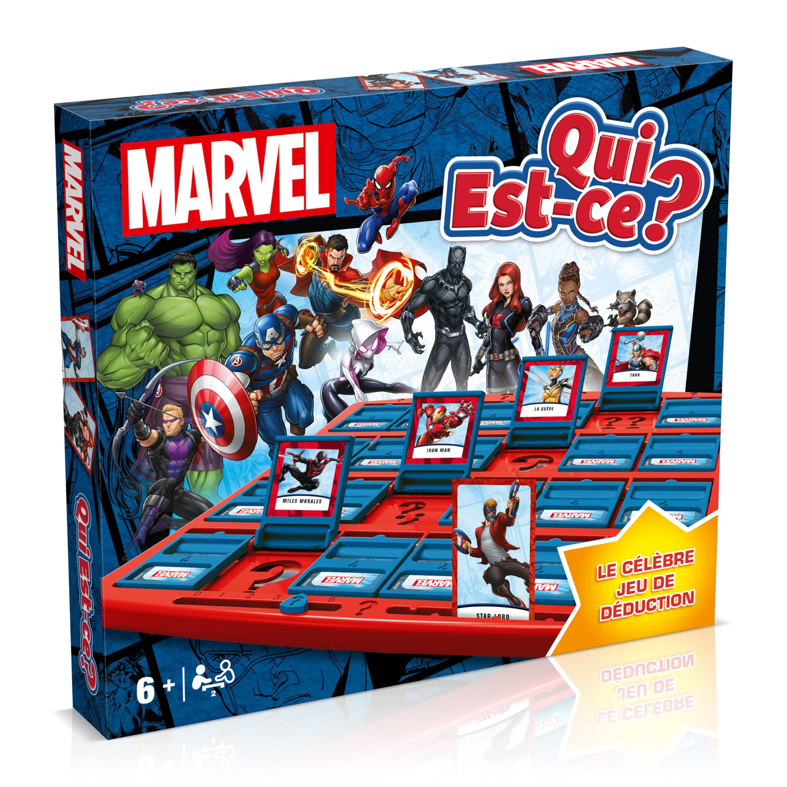 Winning Moves Qui Est Ce Jeux de Societe Marvel - Jeux pour Enfants 6 Plus - Jeu de Plateau Famille pour 2+ Joueurs - Version française 5036905049191