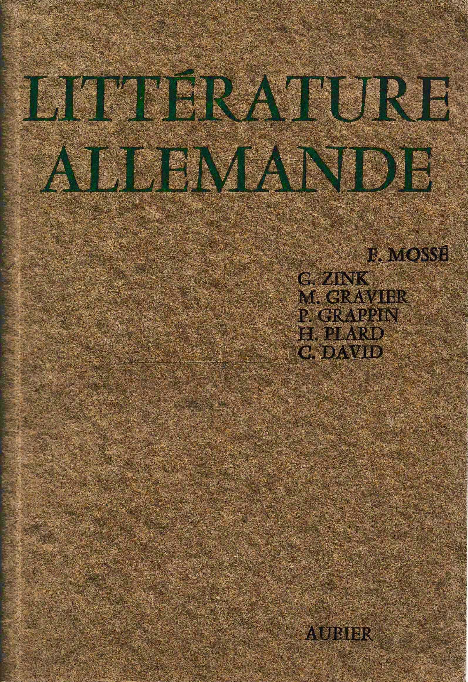 Littérature allemande ed. aubier 1959