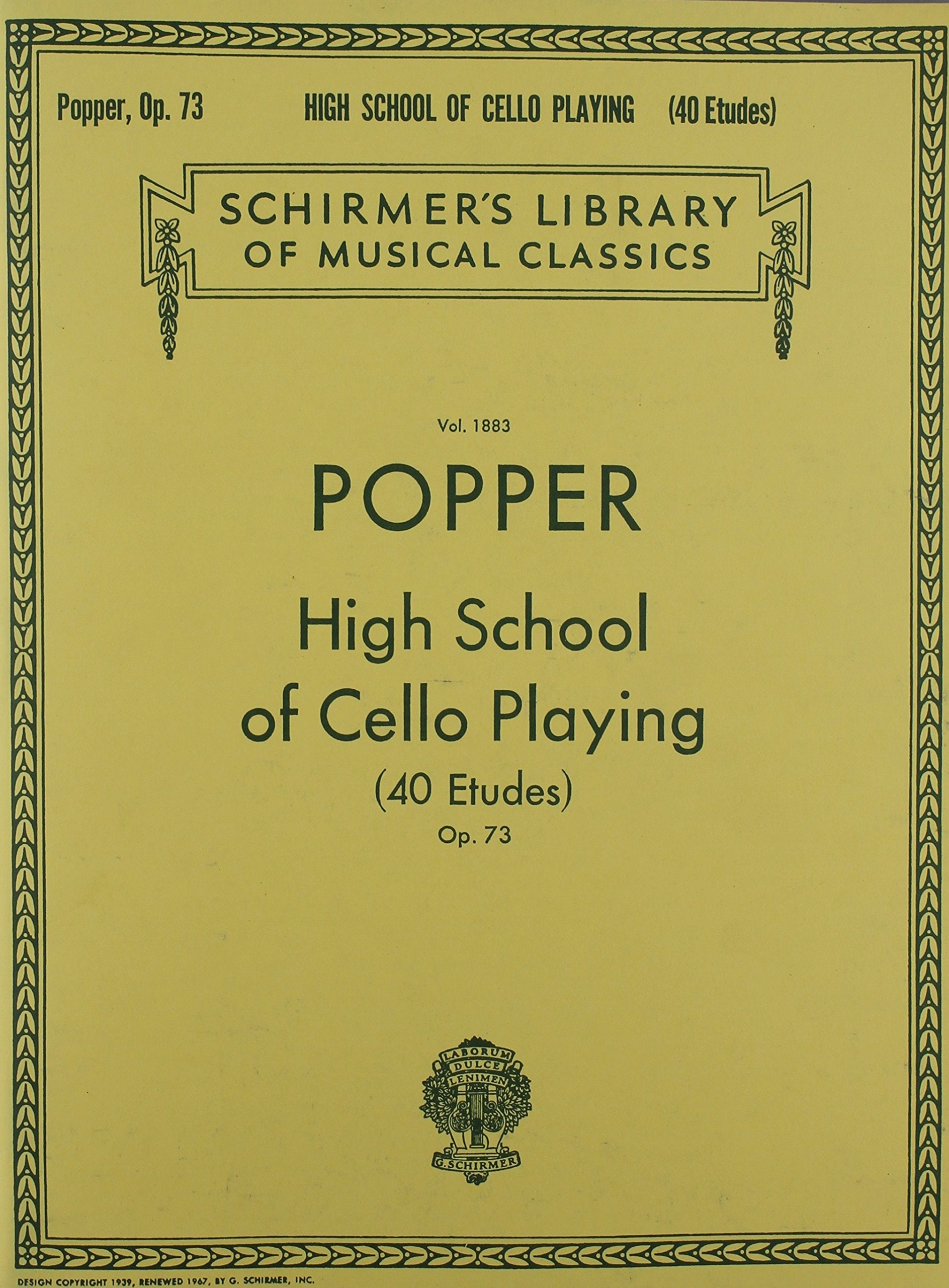David popper : high school of cello playing (40 etudes), op. 73 9781458418562