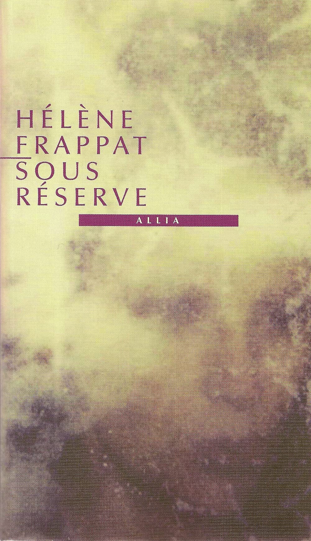 Sous réserve 9782844851635