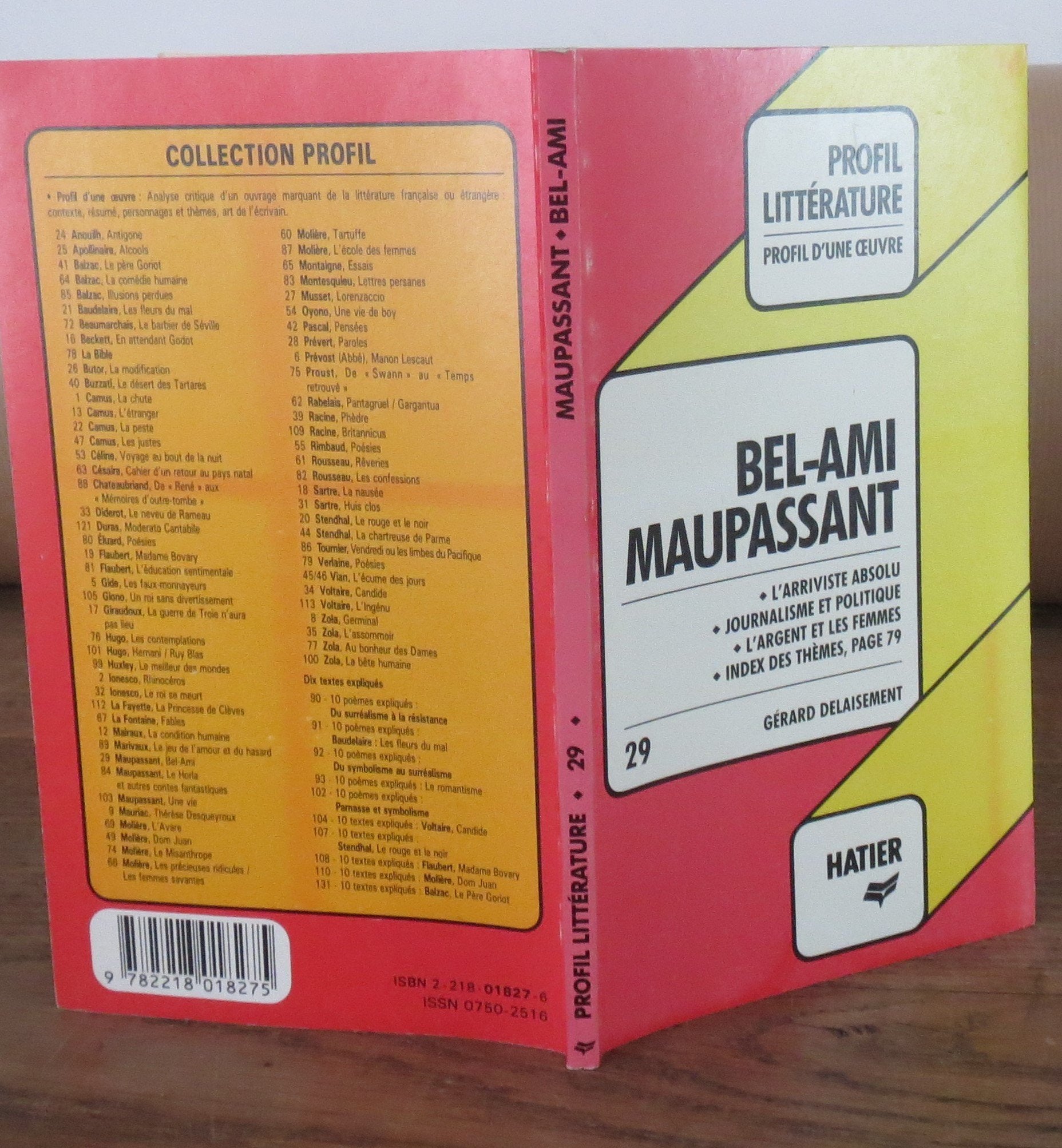 Profil Litterature Bel-Ami Maupassant N°29 9782218018275