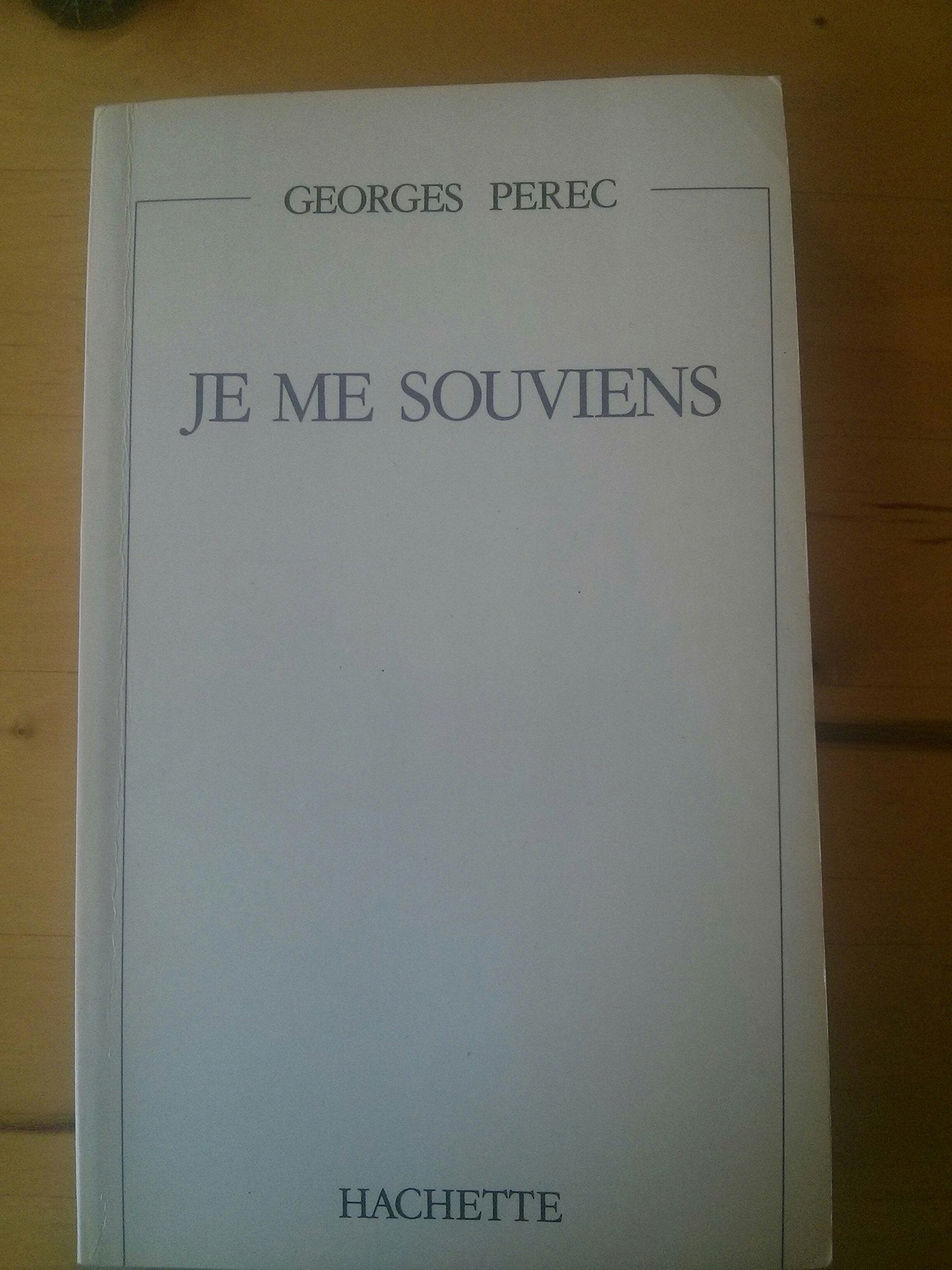 Je me souviens 9782012354562