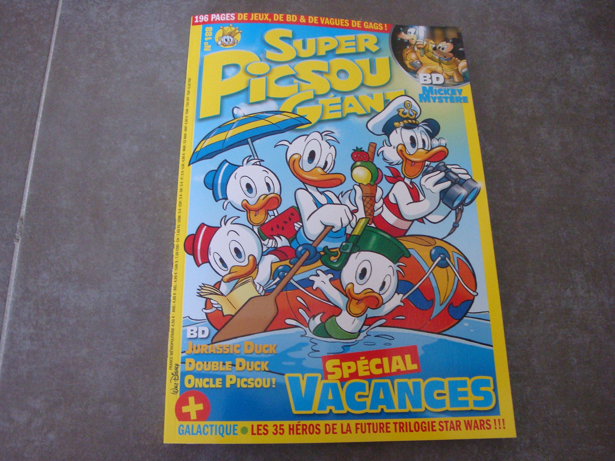 SUPER PICSOU GÉANT N°188 !! "SPÉCIAL VACANCES" GALACTIQUE : LES 35 HÉROS DE LA FUTURE TRILOGIE STAR WARS !! 3564700653135