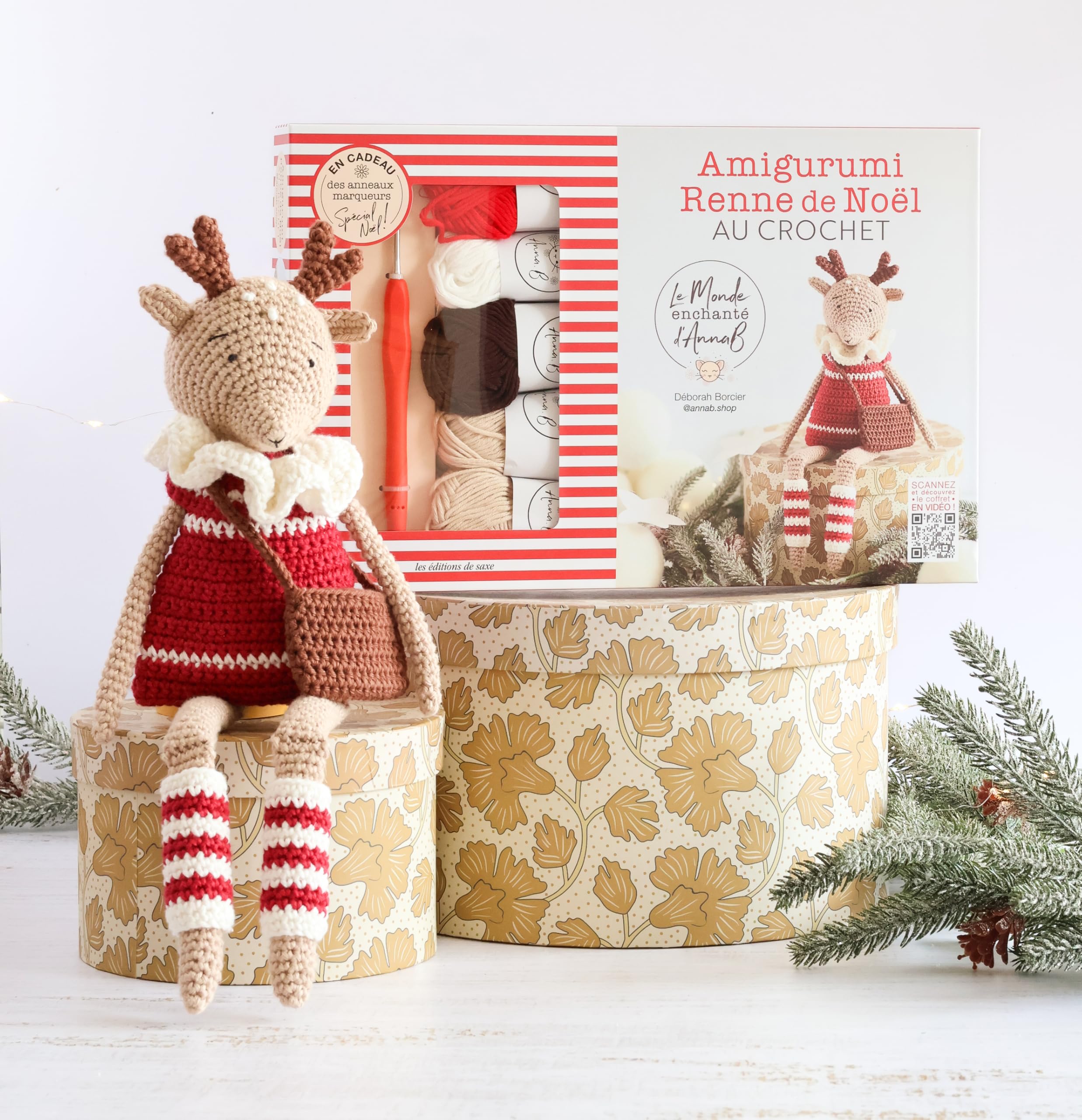 Coffret Amigurumi Renne de Noël au crochet 9782756540641
