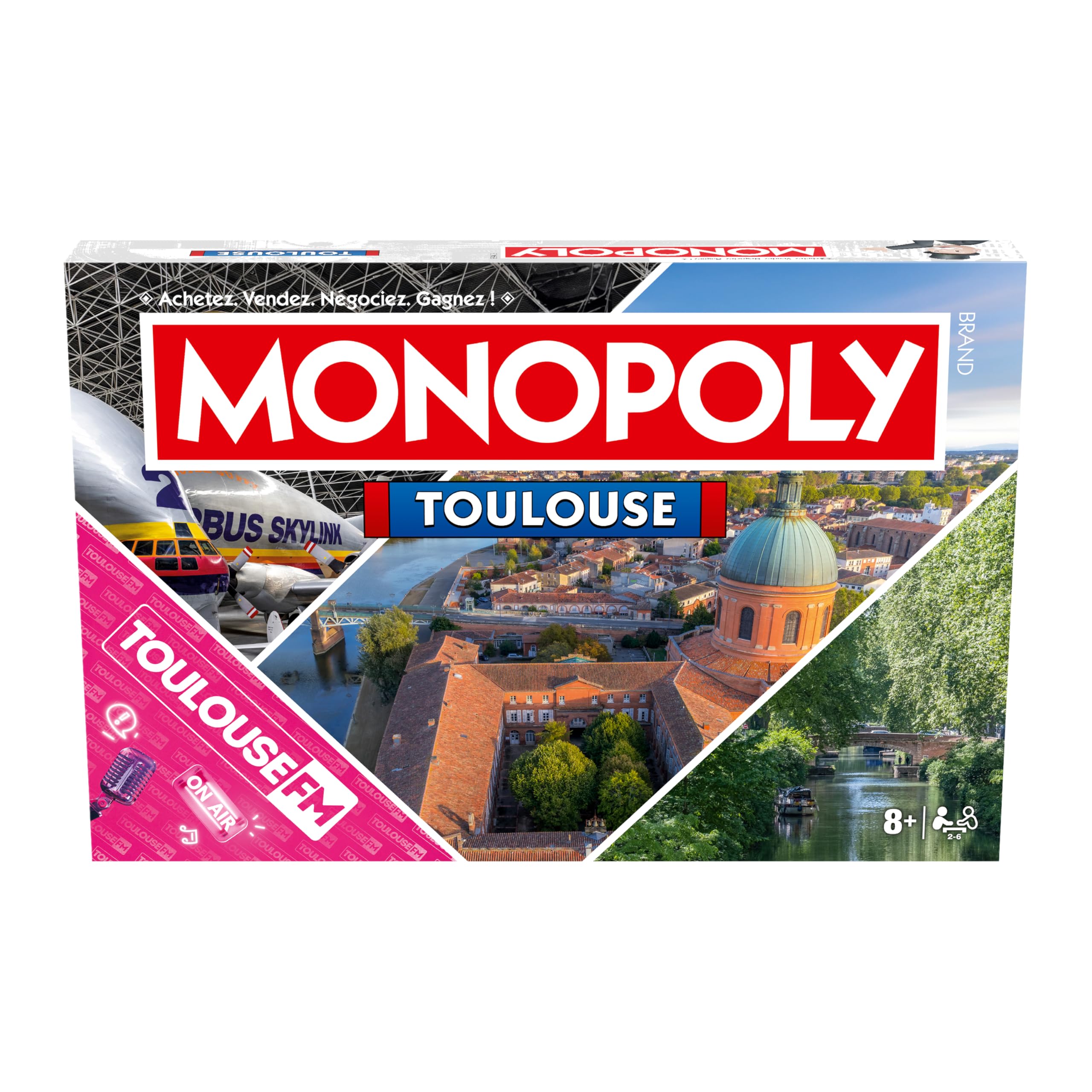 Winning Moves Monopoly Toulouse en français - Jeu De Plateau 8+ - Jeu de Société pour 2 à 6 Joueurs - Jeux de Société Famille en français, Bleu 5036905059800