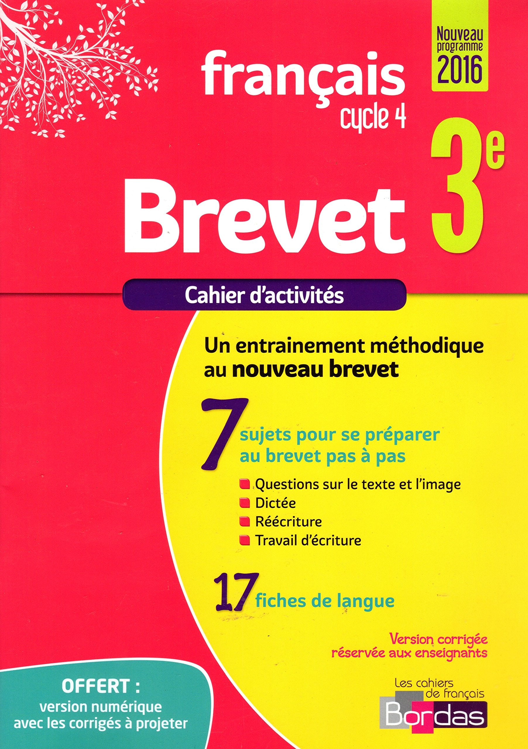 Brevet français 3e - VERSION CORRIGÉE POUR L'ENSEIGNANT 9782047334836