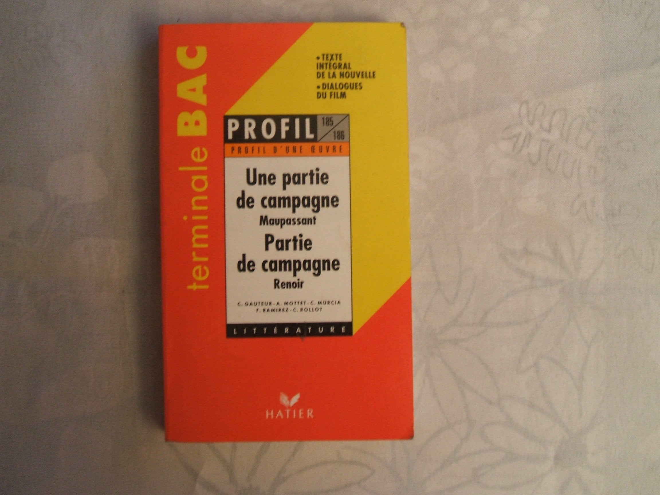 Profil d'une oeuvre : Jean Renoir-Guy de Maupassant, Une partie de campagne 9782218711633